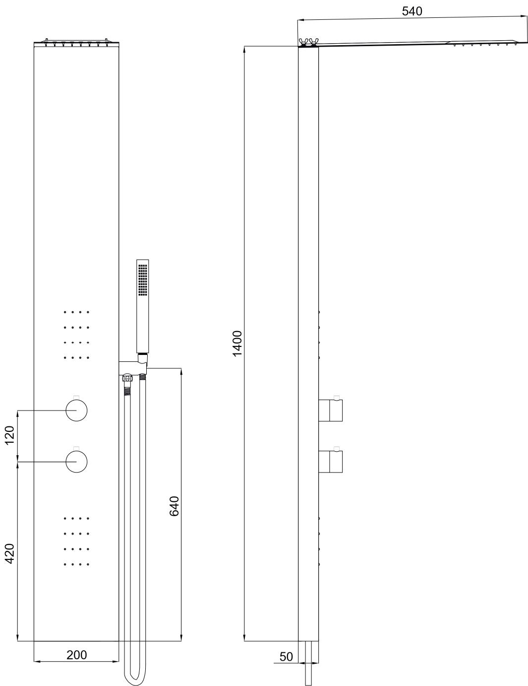 Columna de ducha hidromasaje termostática Tejat cromo - 6
