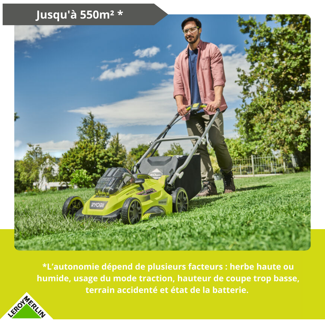 Tondeuse sur batterie RYOBI Rlm36x41h60pg 36V, 40cm, 1 batterie 6Ah - 3