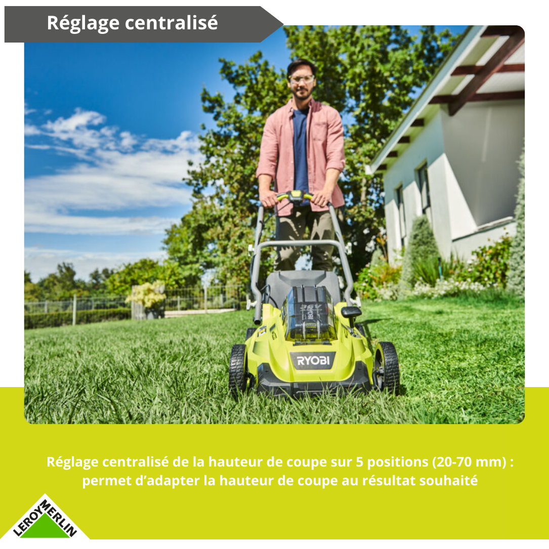 Tondeuse sur batterie RYOBI Rlm36x41h60pg 36V, 40cm, 1 batterie 6Ah - 6