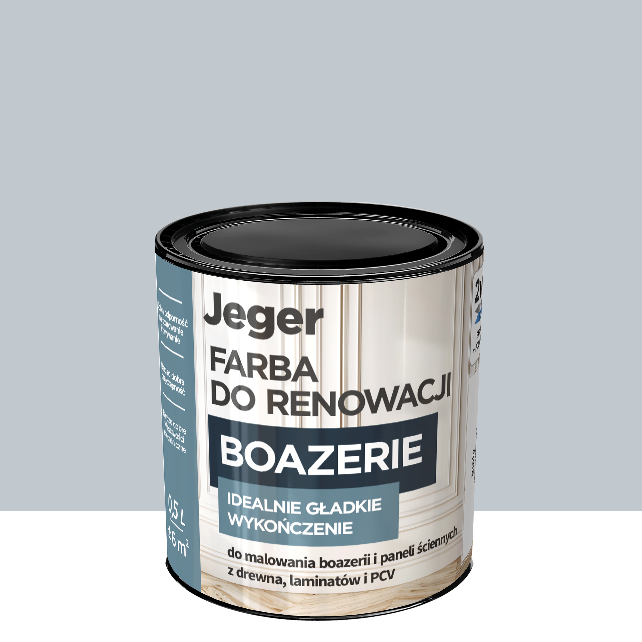 Farba do renowacji boazerii Srebrny 0.5 l Jeger
