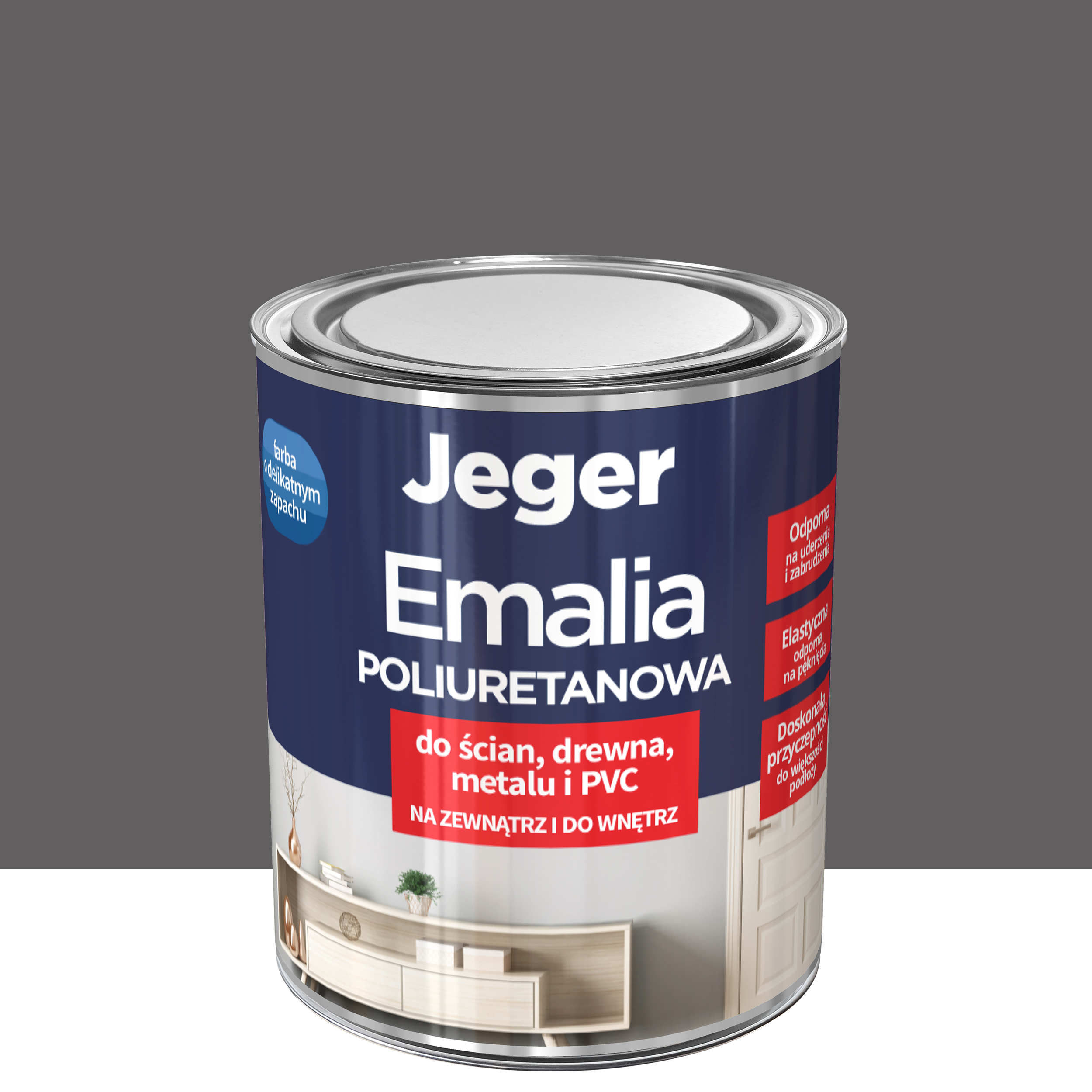Emalia poliuretanowa Premium Grafitowy półmat 0.5 l Jeger