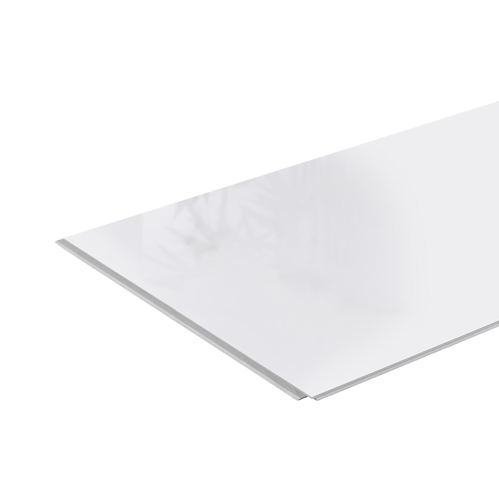 Revestimiento de pared decorativo efecto liso de PVC serie Dumawall+ Gloss White blanco de 65x37,5cm - 3