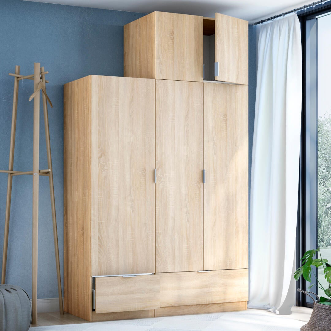 Armario Tuc 50x170x50cm con 1 puerta color roble 1 cajón - 3