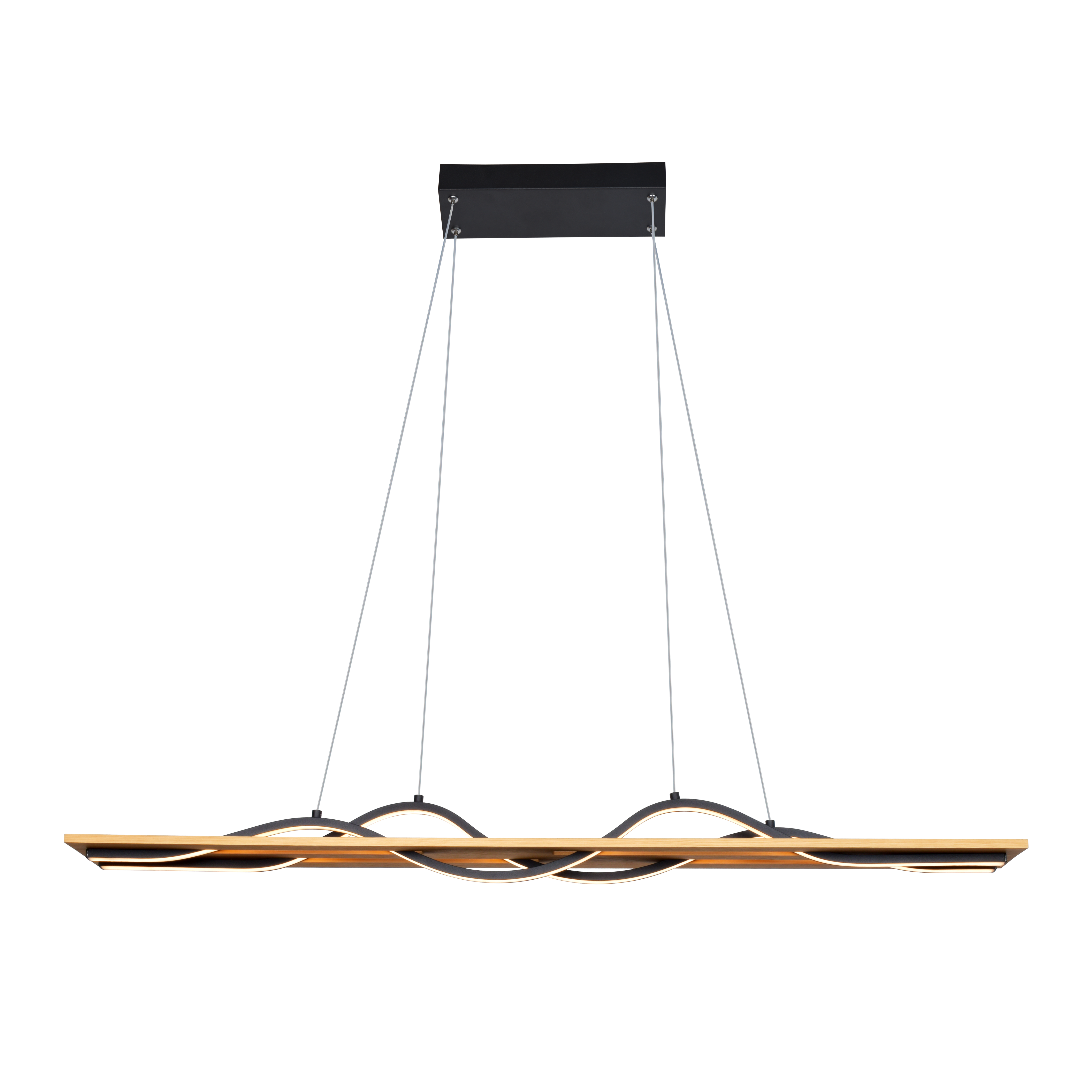 Lampa wisząca Canato drewno czarna LED Italux - 3