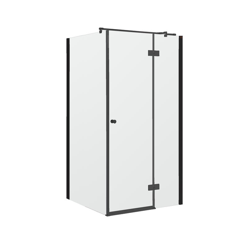 Kabina prysznicowa narożna kwadratowa prawa Fresh Line 90x90x200cm czarna Sea-Horse