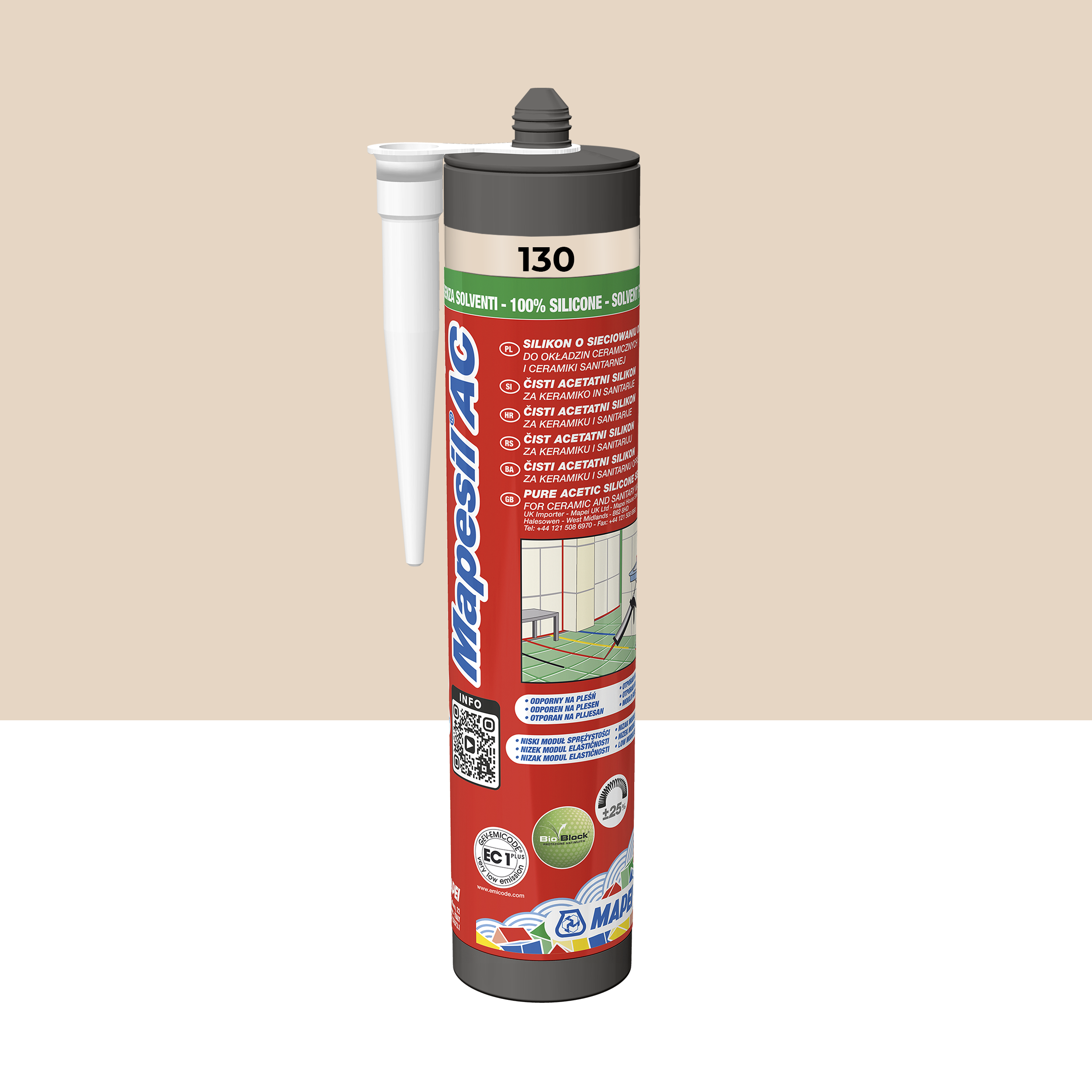 Silikon sanitarny  Mapesil AC 130 310 ml Jaśminowy Mapei