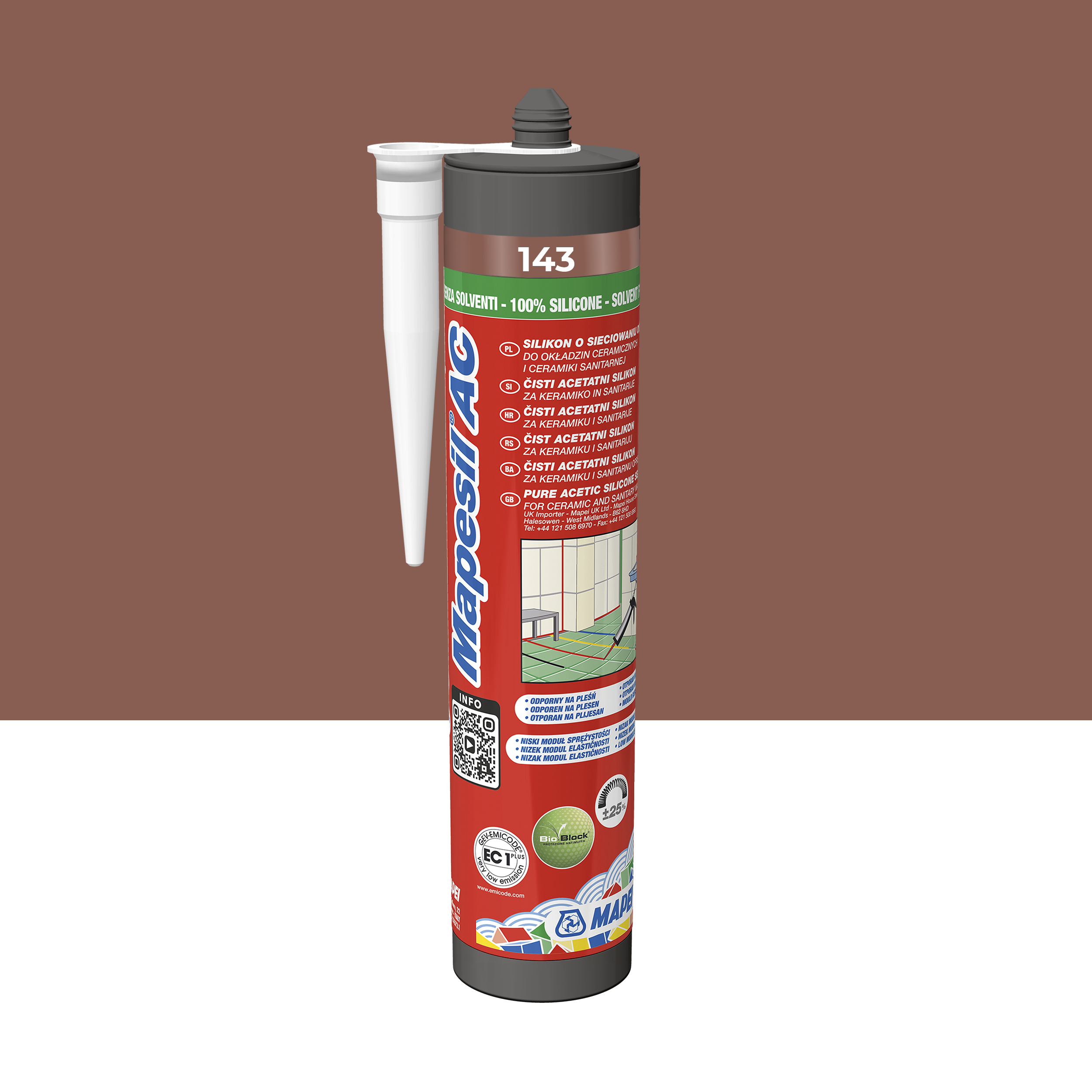 Silikon sanitarny  Mapesil AC 143 310 ml Cynamonowy Mapei