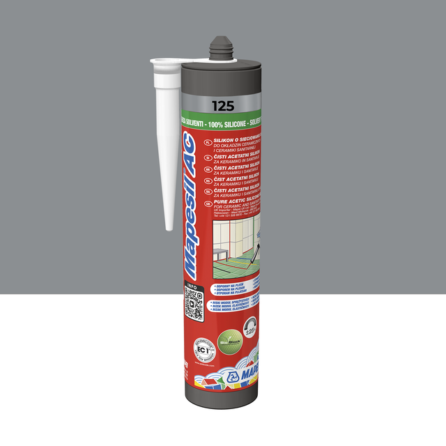 Silikon Mapesil AC 125 Zamkowy Szary 310 ml Mapei