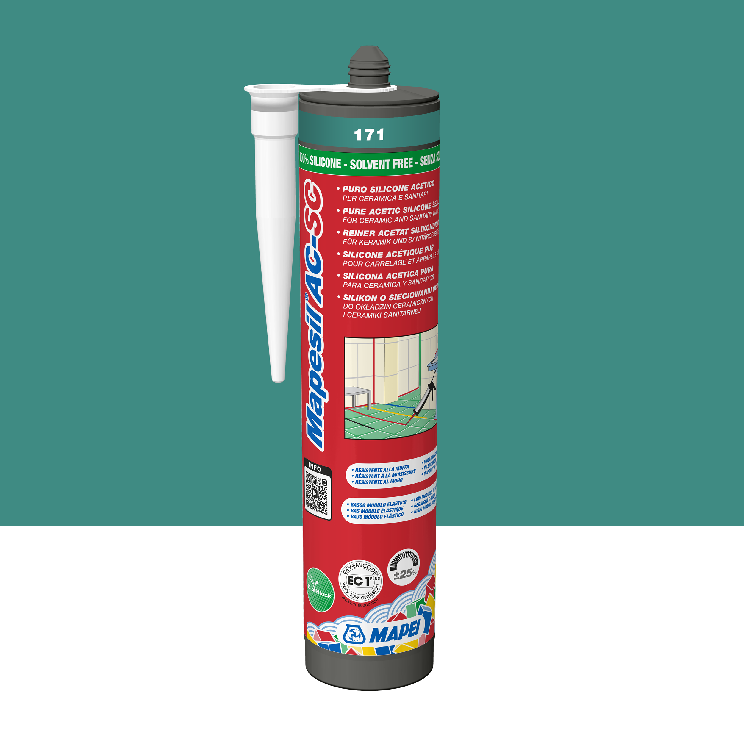 Silikon sanitarny  Mapesil AC 171 310 ml Turkusowy Mapei