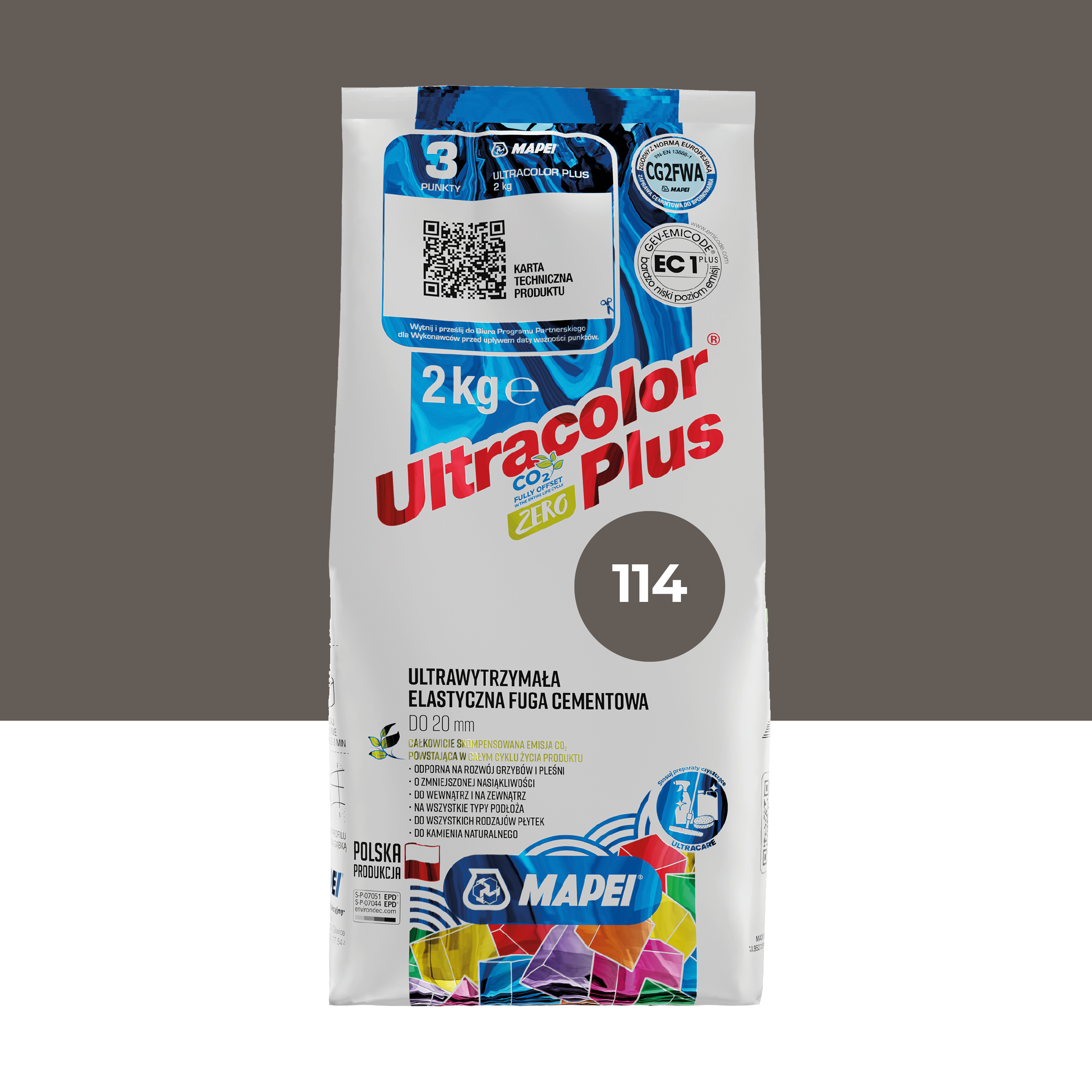 Fuga cementowa Ultracolor 114 antracyt 2 kg Mapei