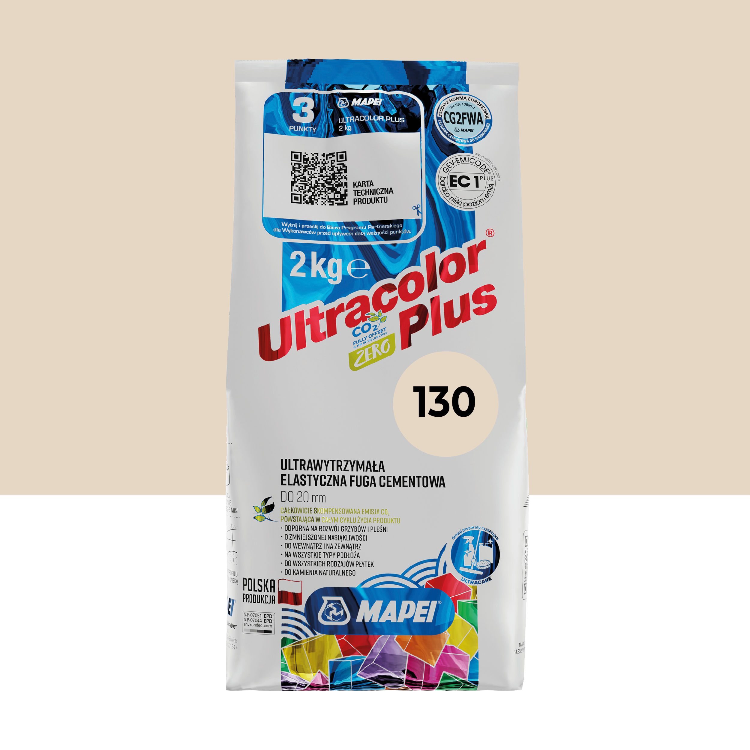 Fuga elastyczna Ultracolor Plus 130 Jaśmin 2 kg Mapei