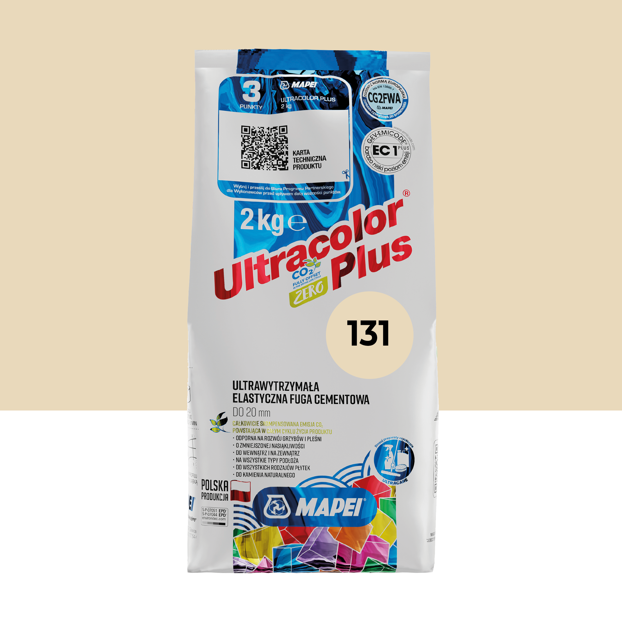 Fuga cementowa Ultracolor 131 wanilia 2 kg Mapei