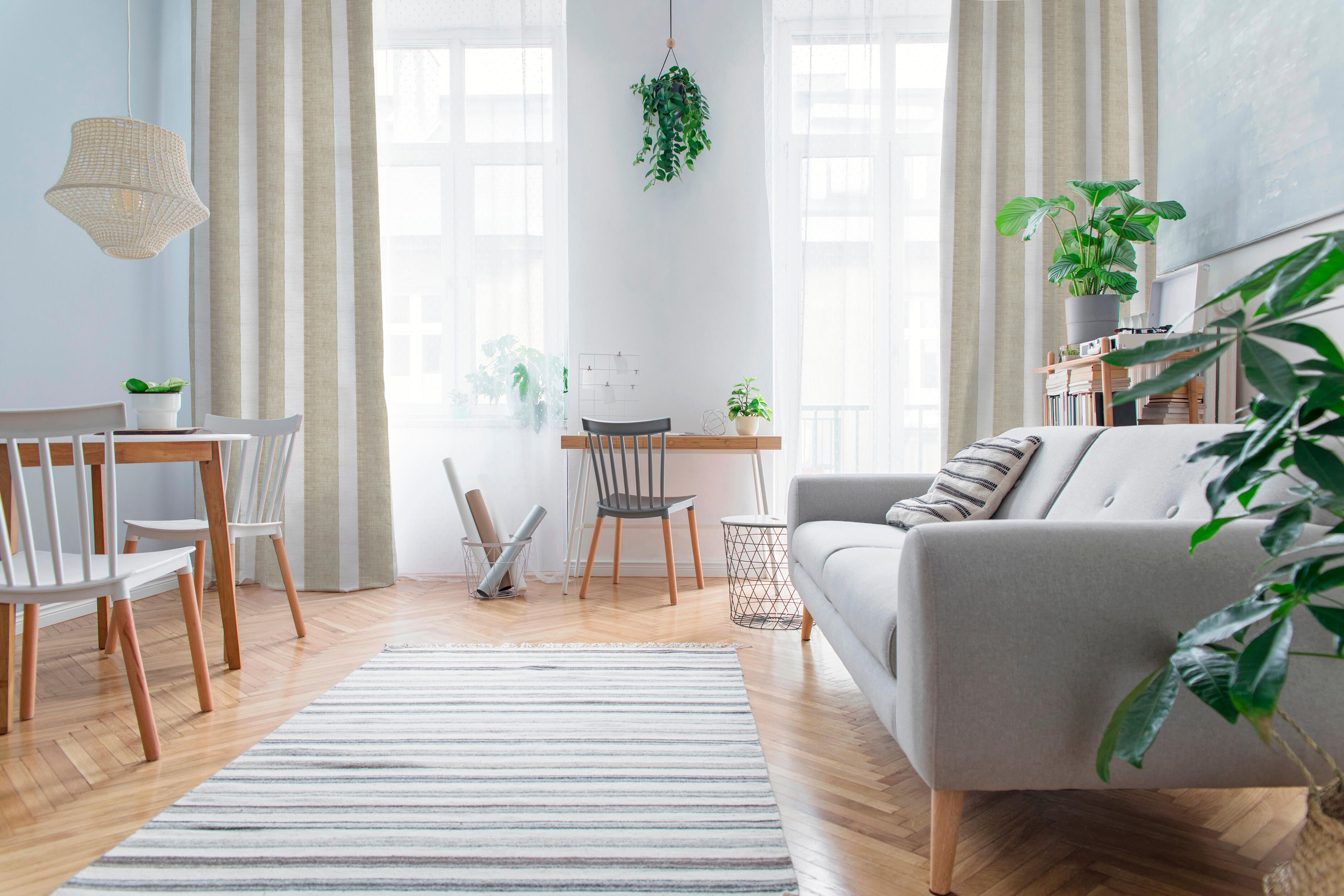 Visillo ollaos Combe poliéster jacquard de 140x270cm rayas lino - 4