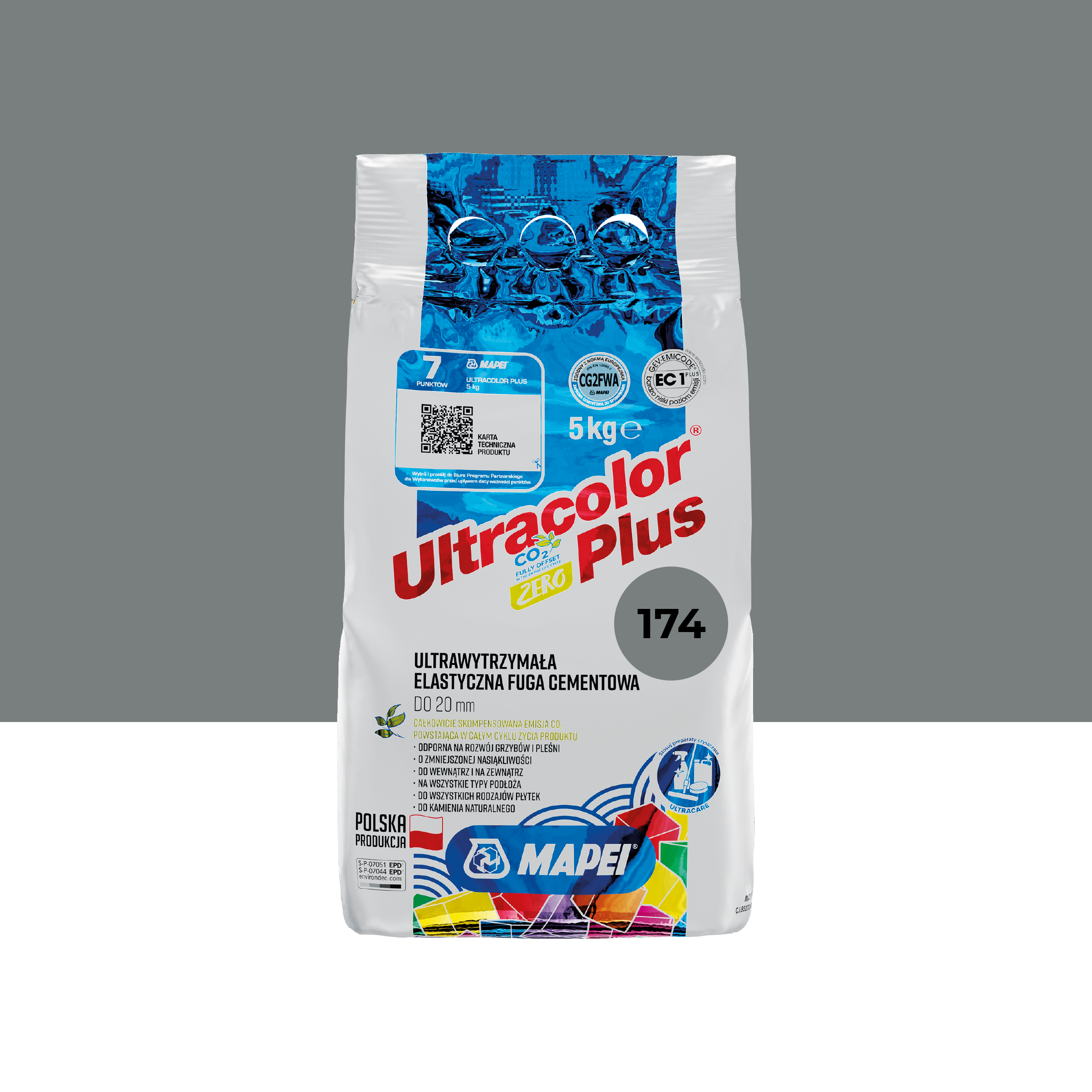 Fuga elastyczna Ultracolor Plus 174 Tornado 5 kg Mapei
