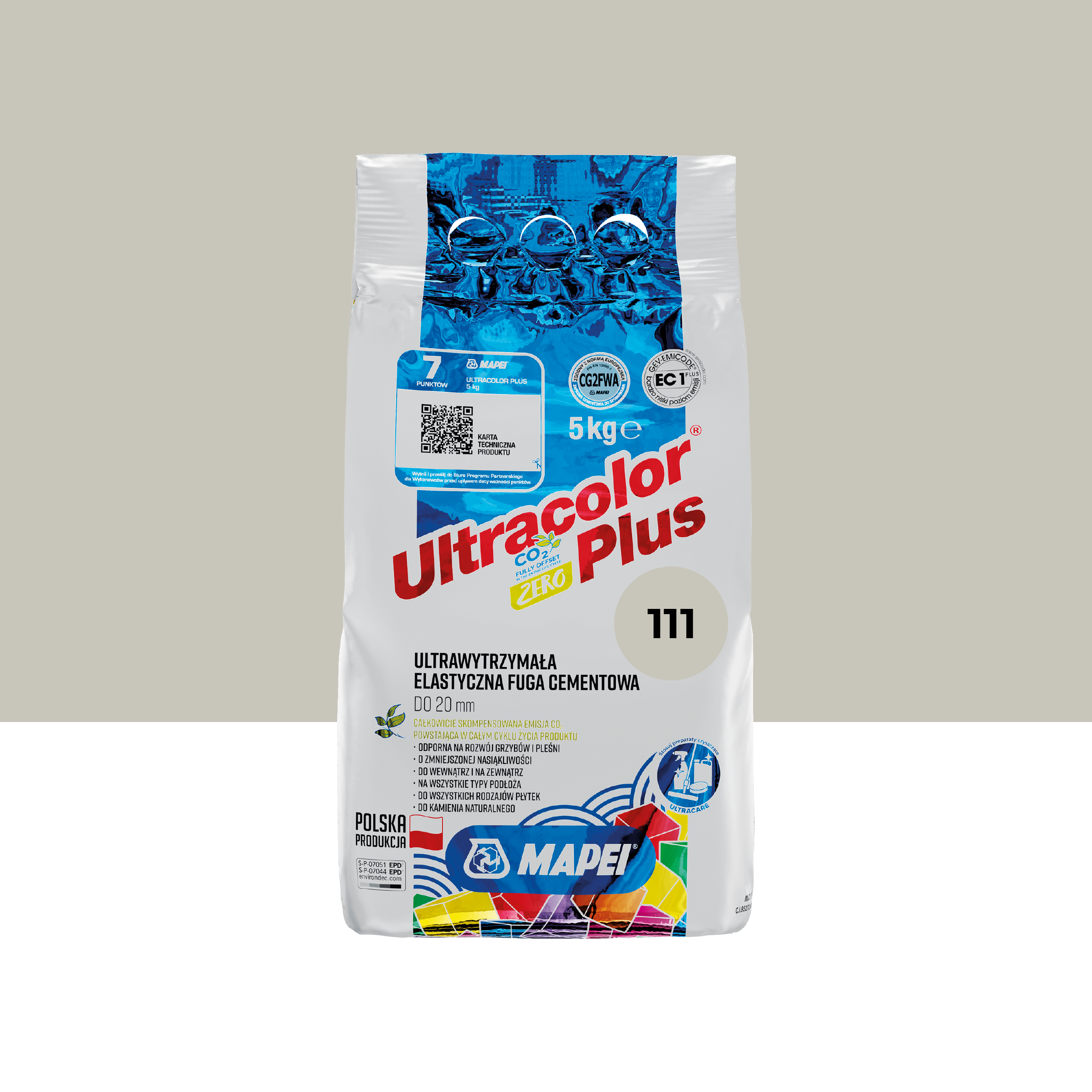 Fuga elastyczna Ultracolor Plus 111 srebrny 5 kg Mapei
