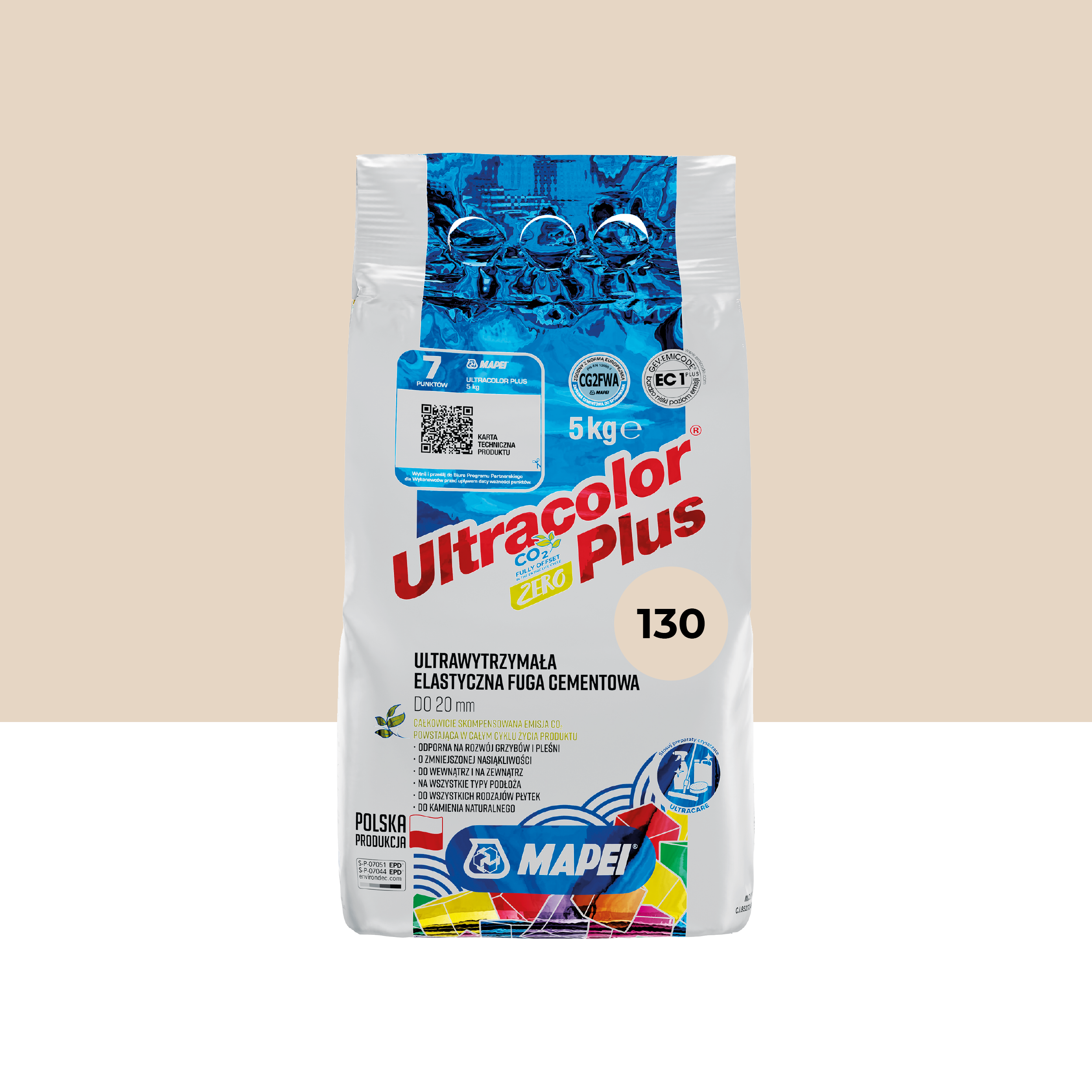 Fuga elastyczna Ultracolor Plus 130 jaśmin 5 kg Mapei