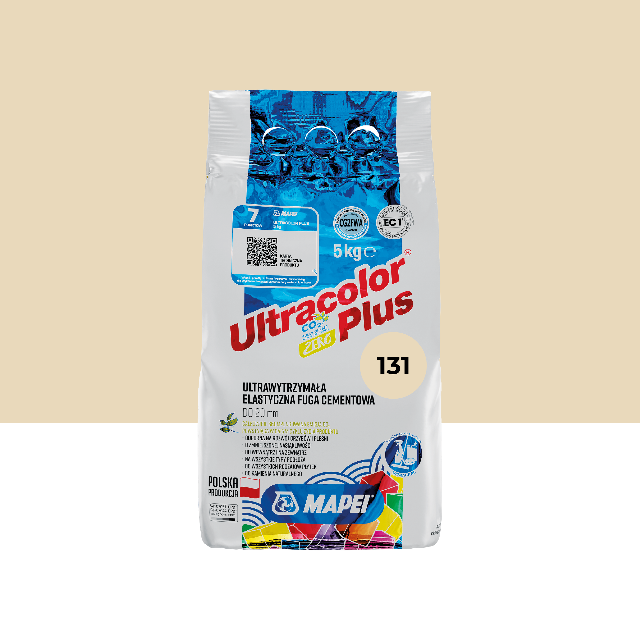 Fuga elastyczna Ultracolor 131 Plus wanilia 5 kg Mapei