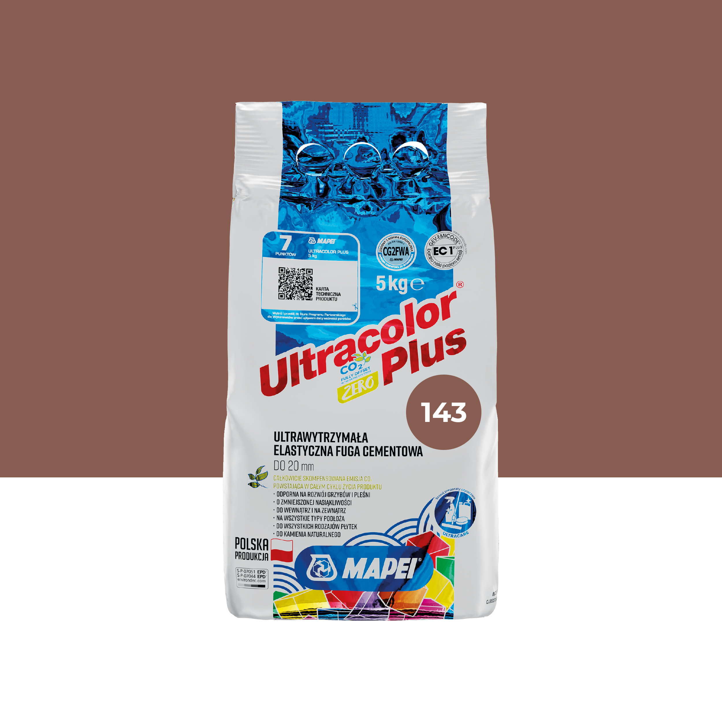 Fuga elastyczna Ultracolor Plus 143 cynamon 5.0 kg Mapei