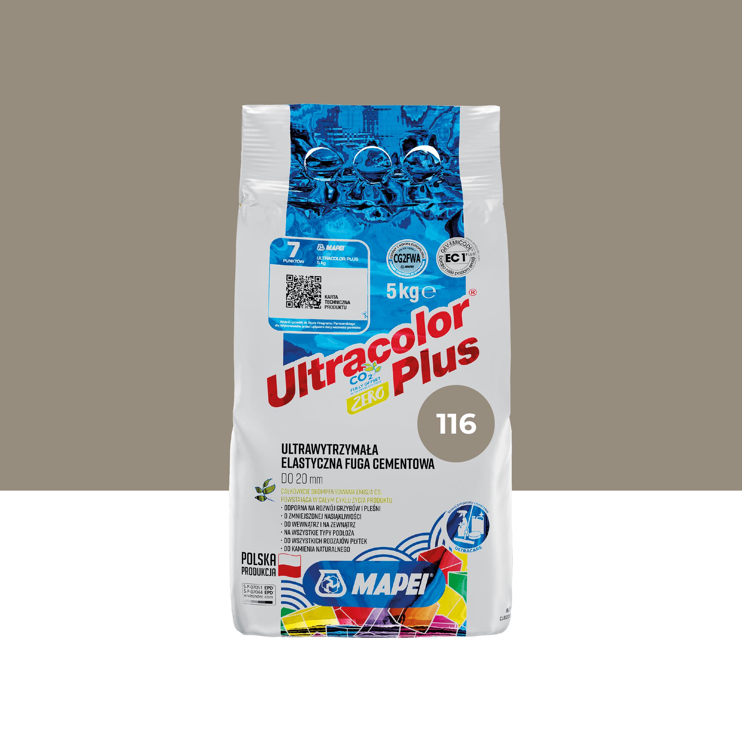 Fuga elastyczna Ultracolor Plus 116 szałwiowy 5 kg Mapei