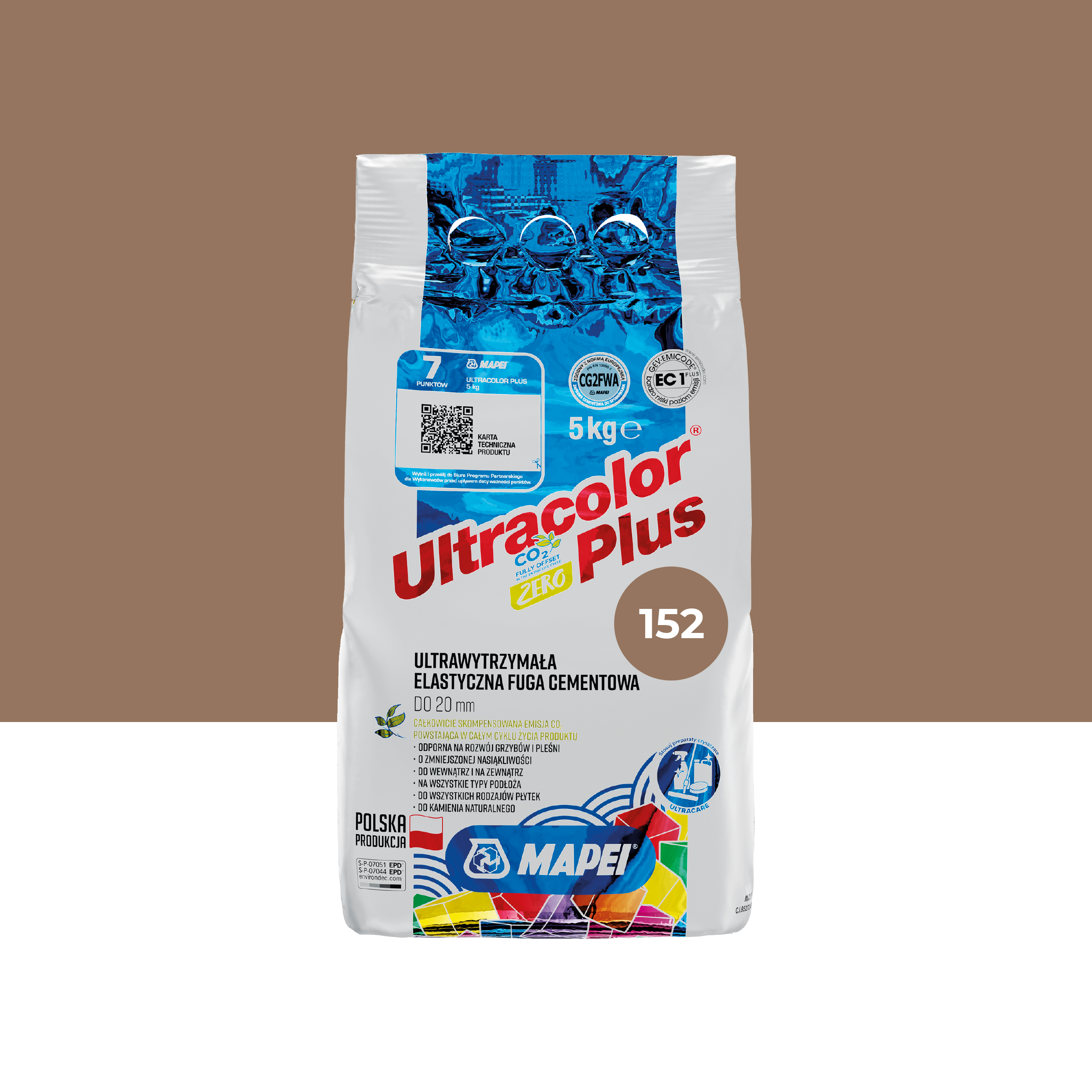 Fuga elastyczna Ultracolor Plus 152 lukrecja 5 kg Mapei