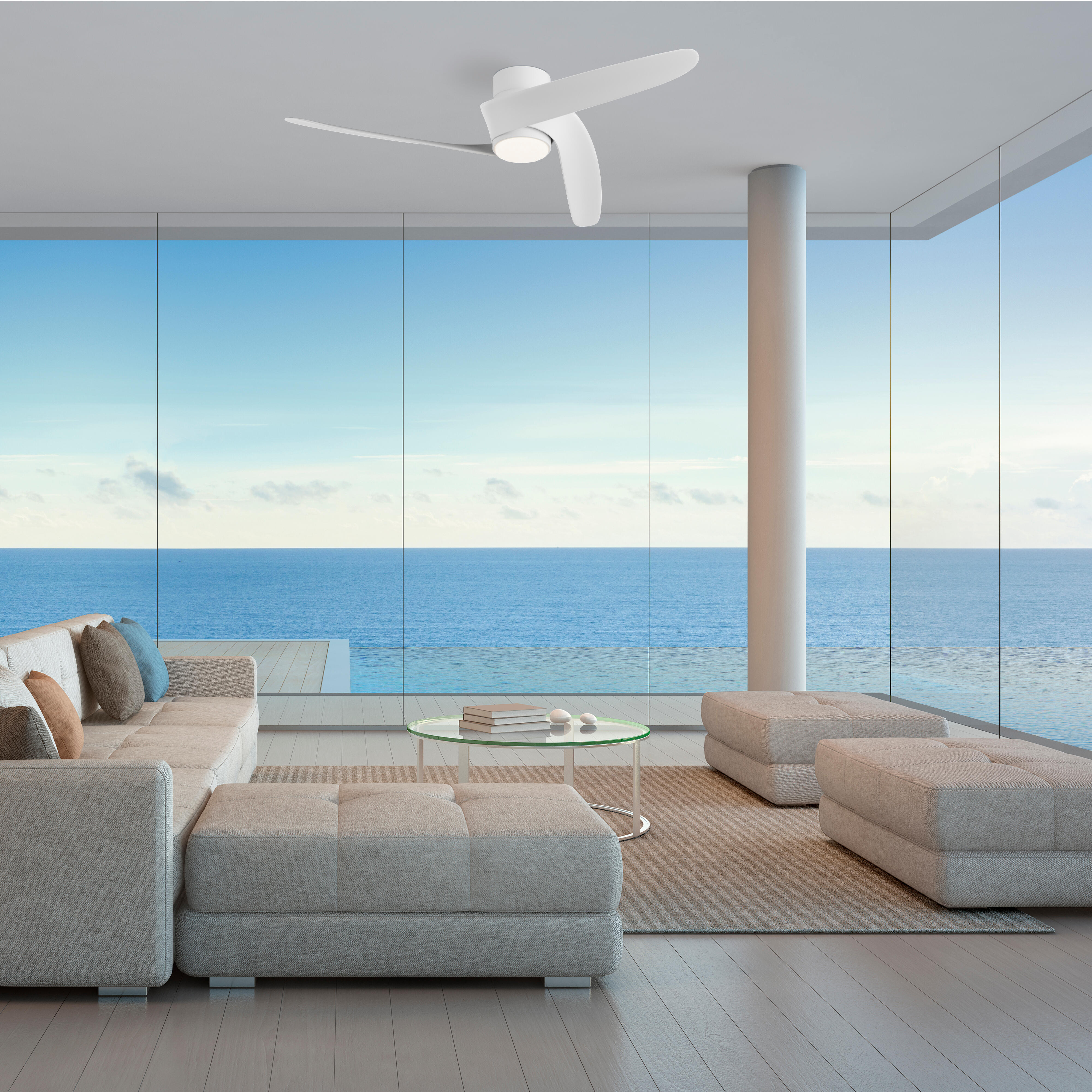 Ventilador de techo con luz silencioso DC 30W con mando WiFi/ APP ø102 cm Mantra Groenland blanco luz CCT 3 aspas| 8 velocidades| modo verano/invierno| brisa| recomendado para <13m² - 3