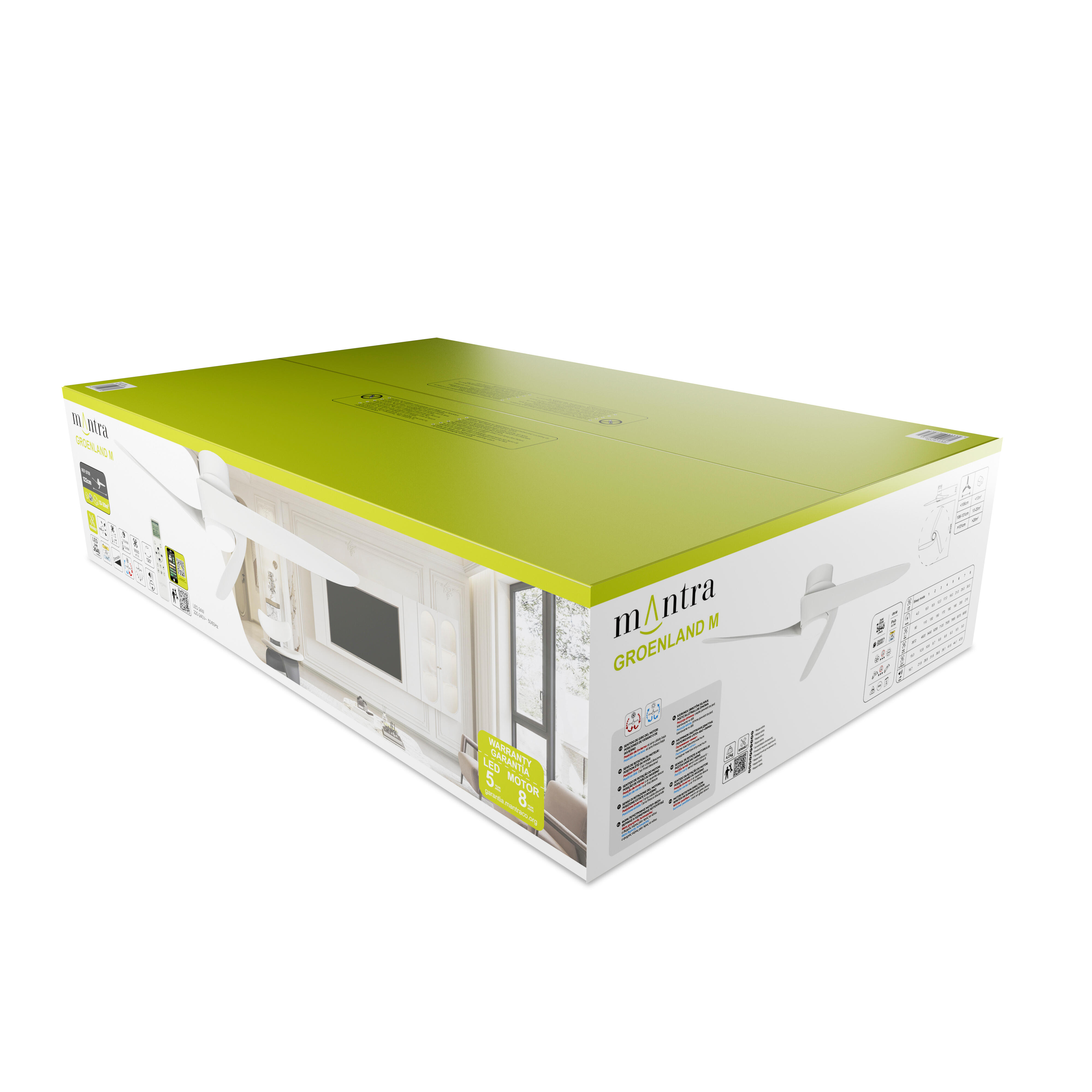 Ventilador de techo con luz silencioso DC Mantra Groenland blanco 122 cm - 12