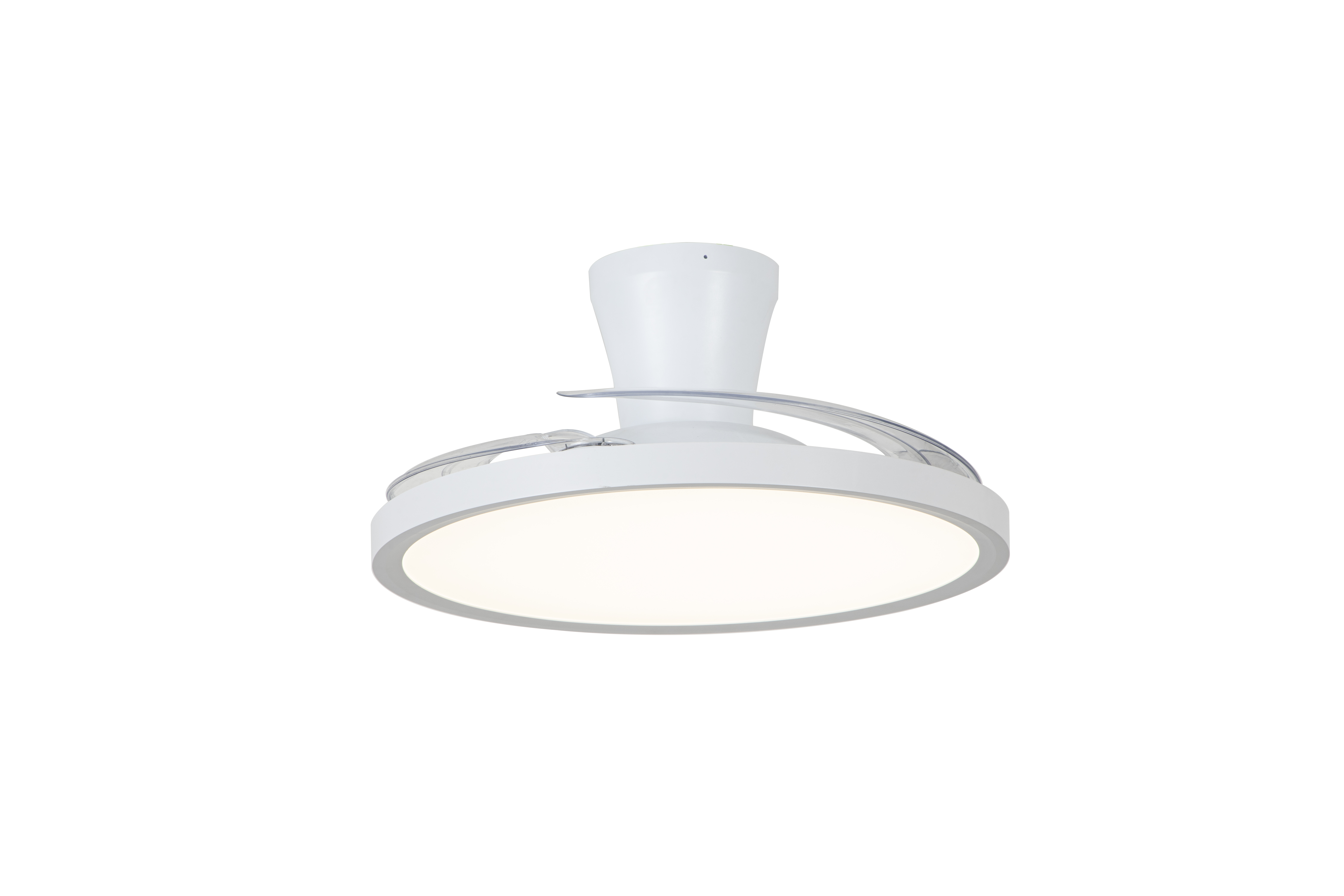 Ventilador de techo con luz silencioso DC 30W con mando control por voz ø105 cm Ninja Pro CRISTAL RECORD blanco luz CCT 3 aspas retráctiles tipo lámpara| 6 velocidades| modo verano/invierno| brisa| recomendado de 13 a 20m² - 2