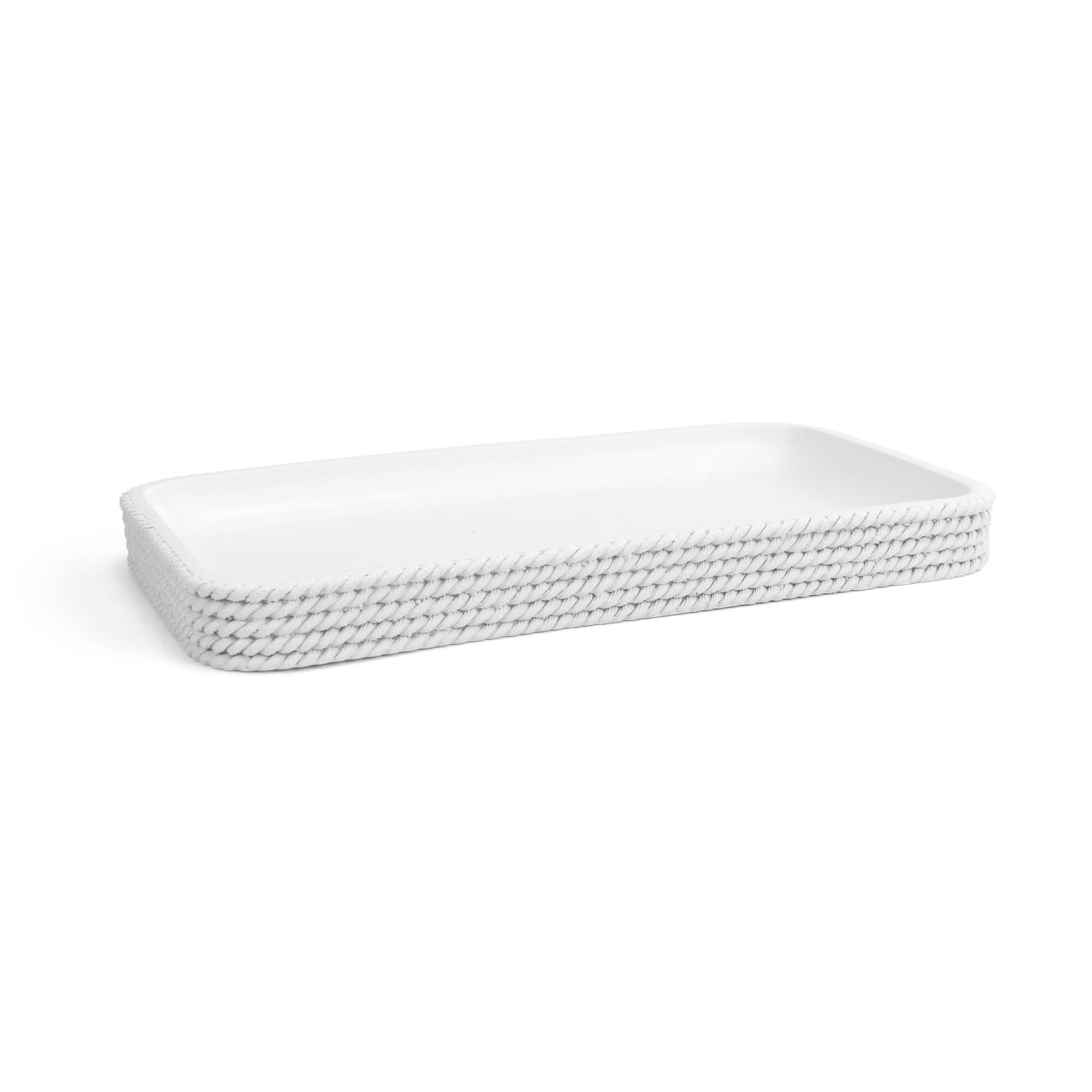 Bandeja pongo todo trenzo blanco 24x2 cm