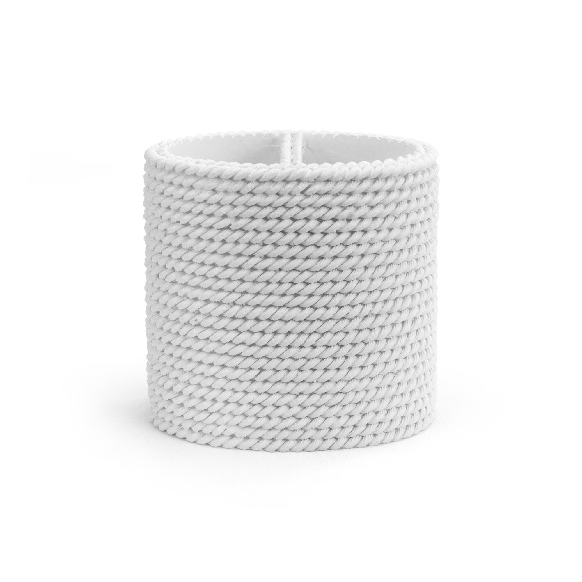 Portacepillos trenzo blanco de resina