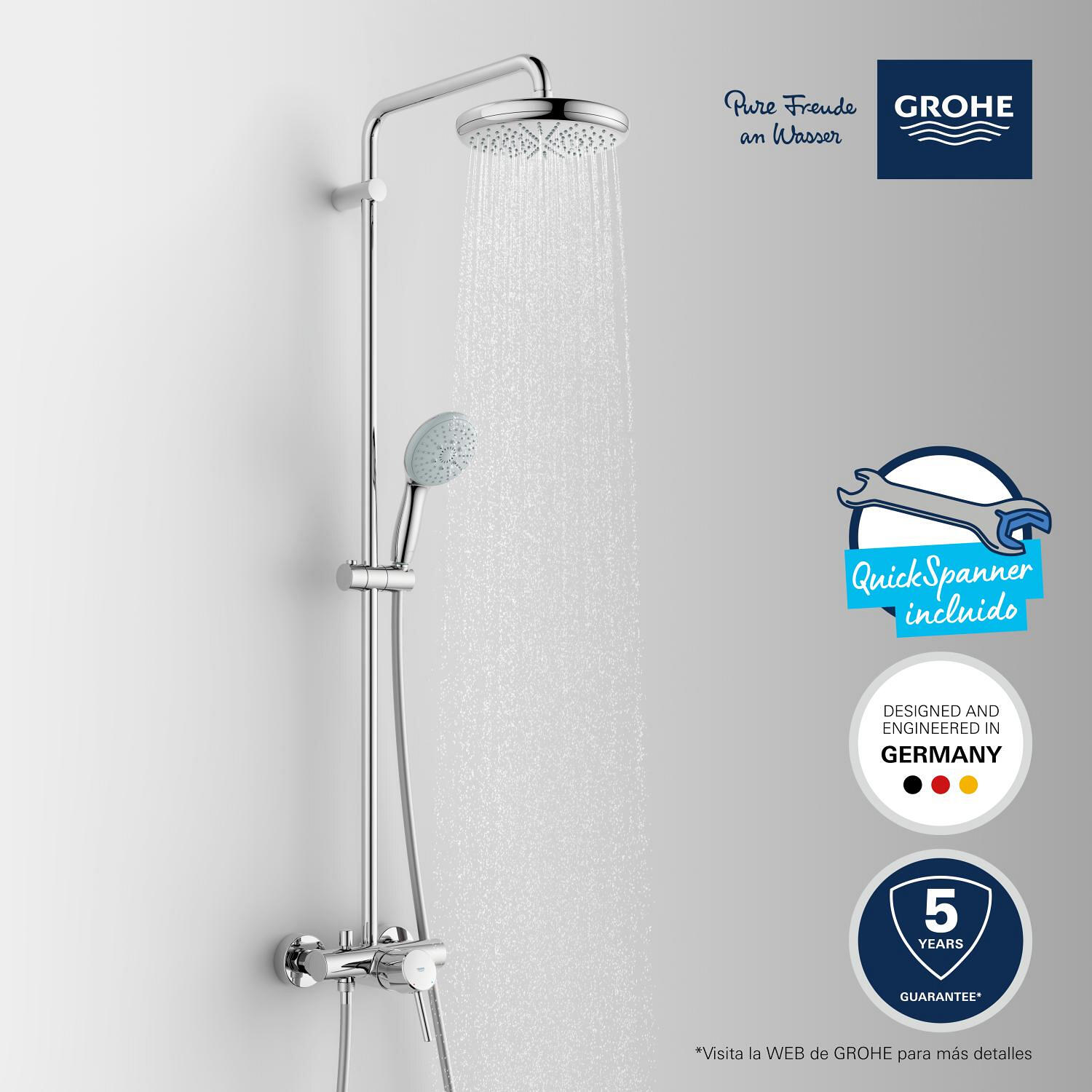 Conjunto de duche com torneira cromado 210 Grohe Start Clova - 13