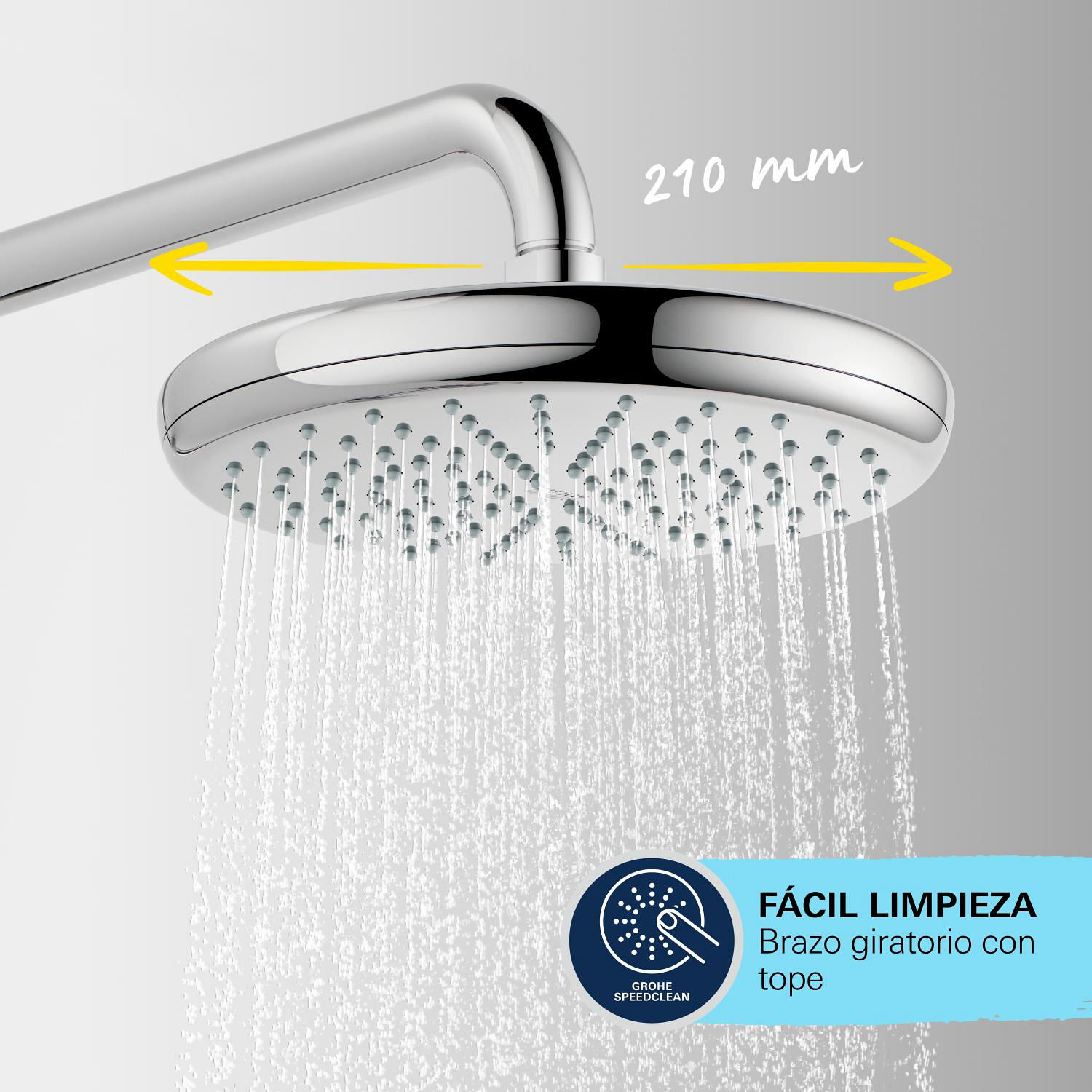 Conjunto de duche com torneira cromado 210 Grohe Start Clova - 10