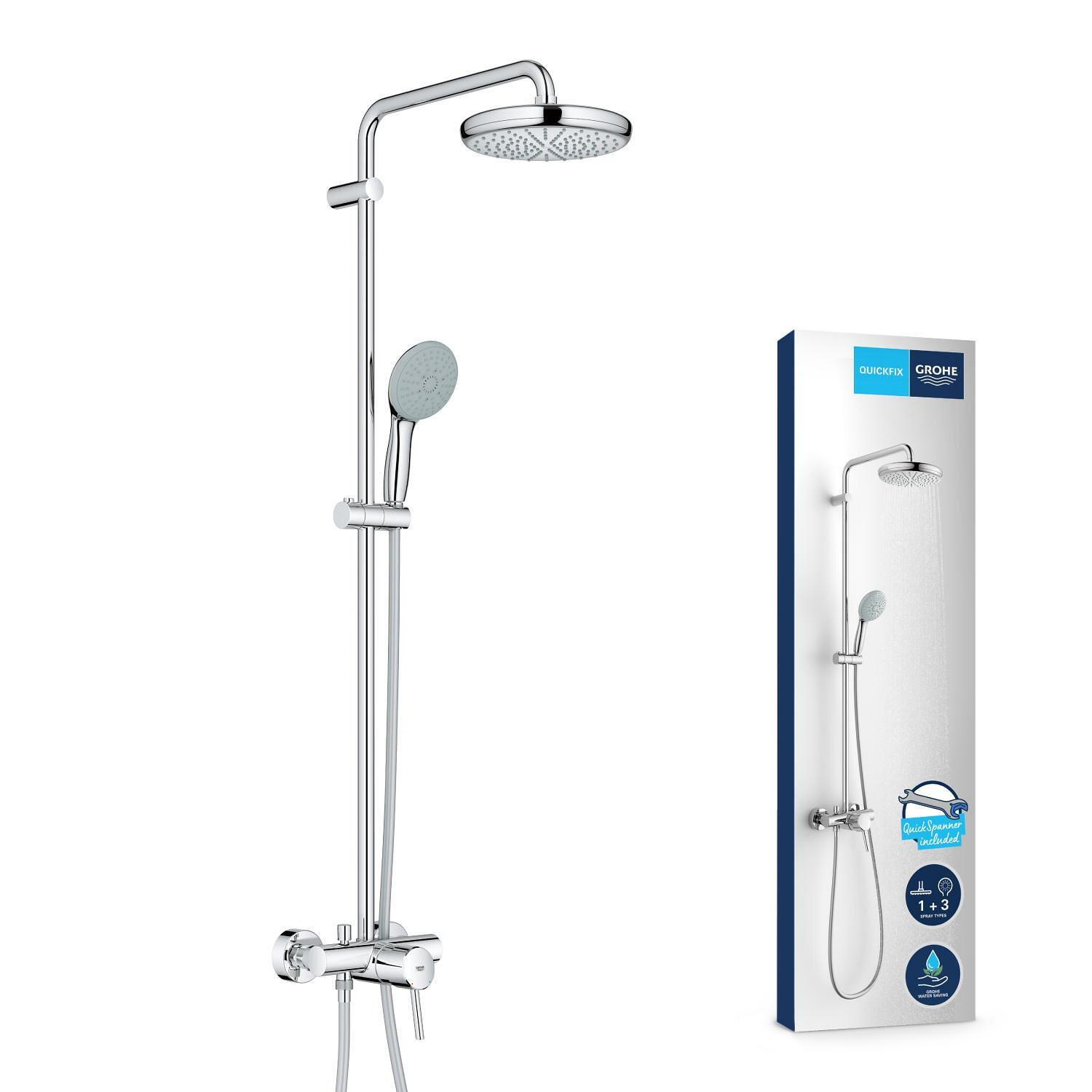 Conjunto de duche com torneira cromado 210 Grohe Start Clova - 9