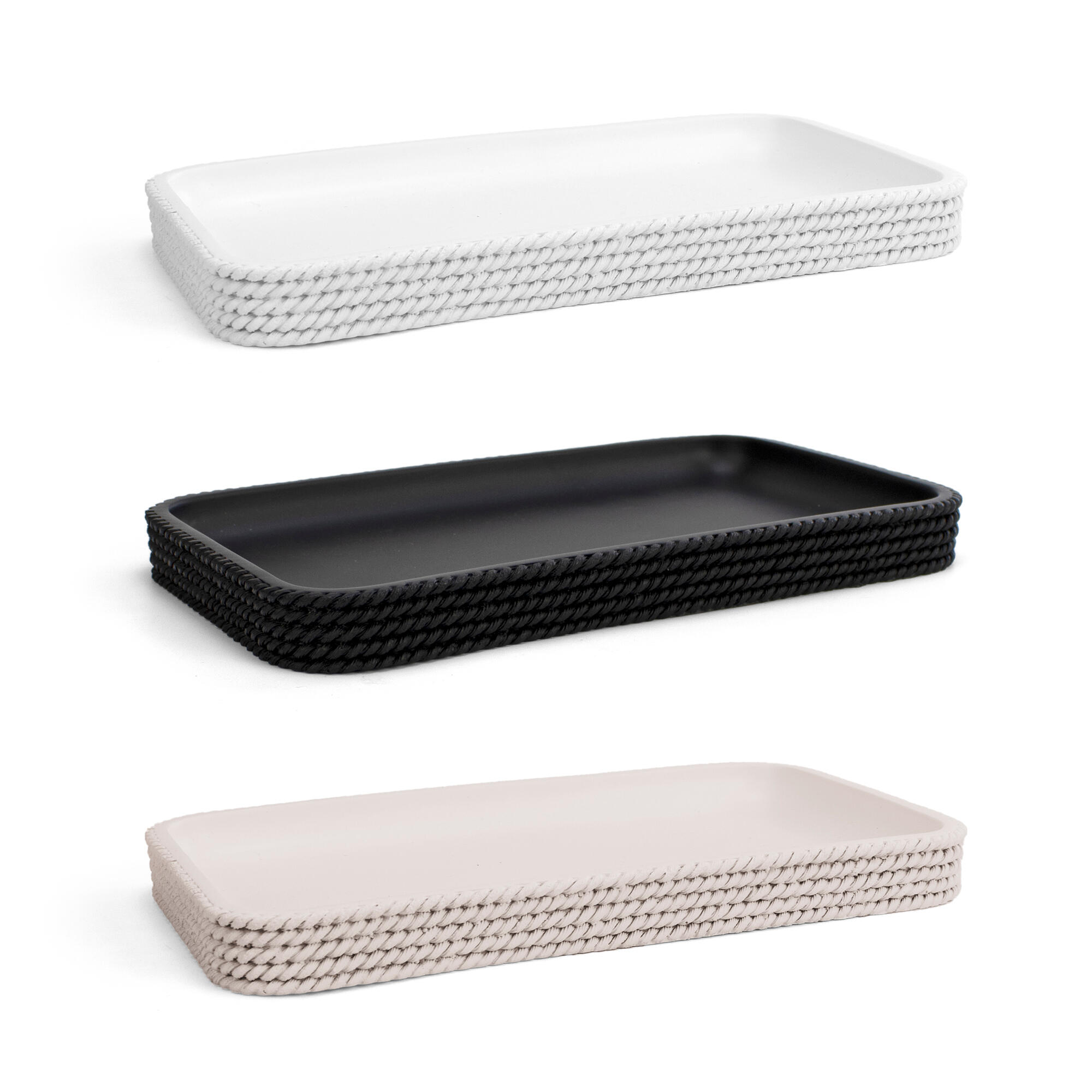 Bandeja pongo todo Trenzo beige 24x2 cm - 5