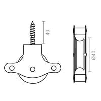 POLEA TENDEDERO CON TUERCA POL07 40 MM. INOX 2 UDS. - 2