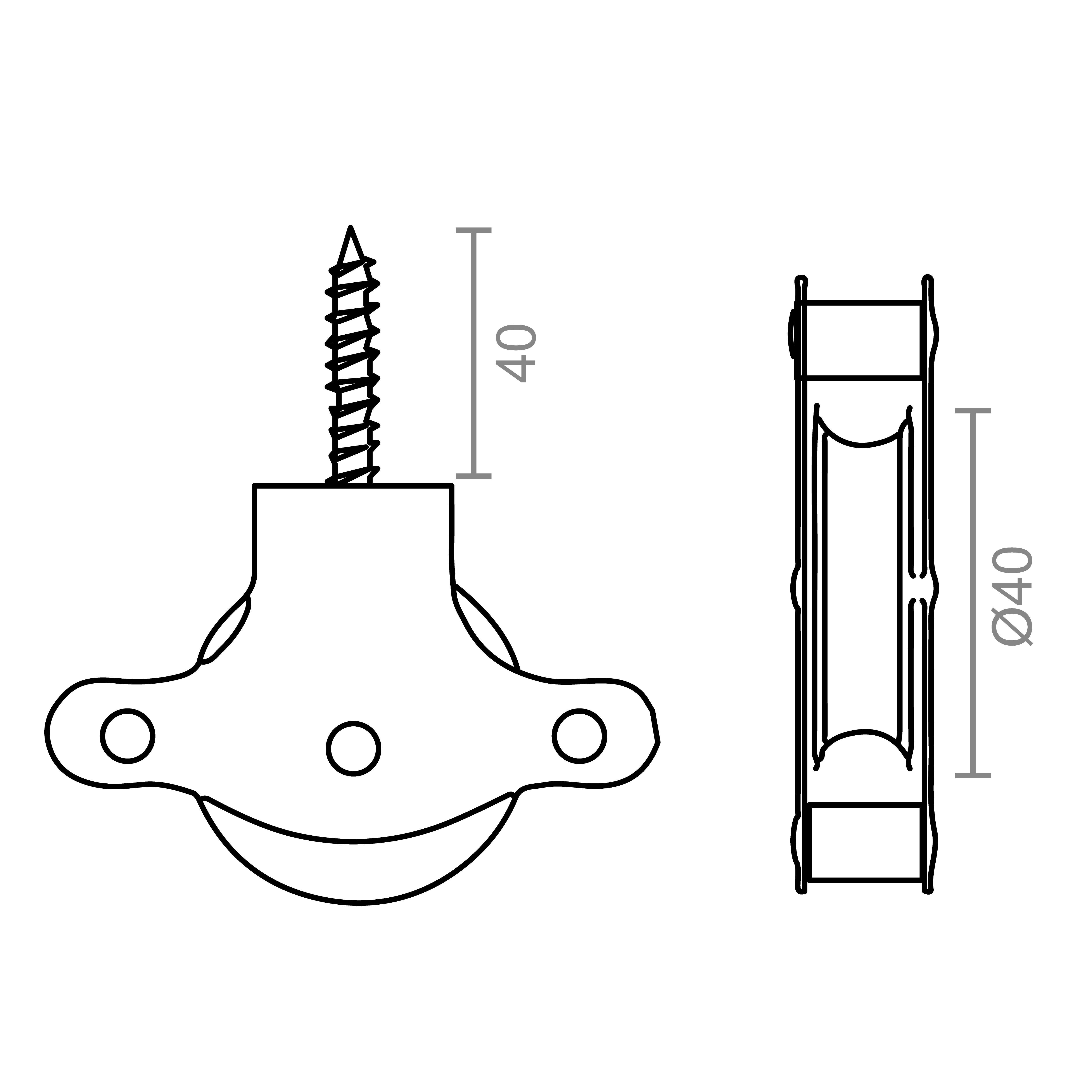 POLEA TENDEDERO CON TUERCA POL07 40 MM. INOX 2 UDS. - 2