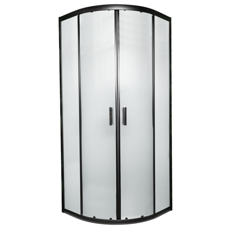 Kabina prysznicowa narożna 1/4 koła Soho Black 80x80x190 cm czarna Kerra