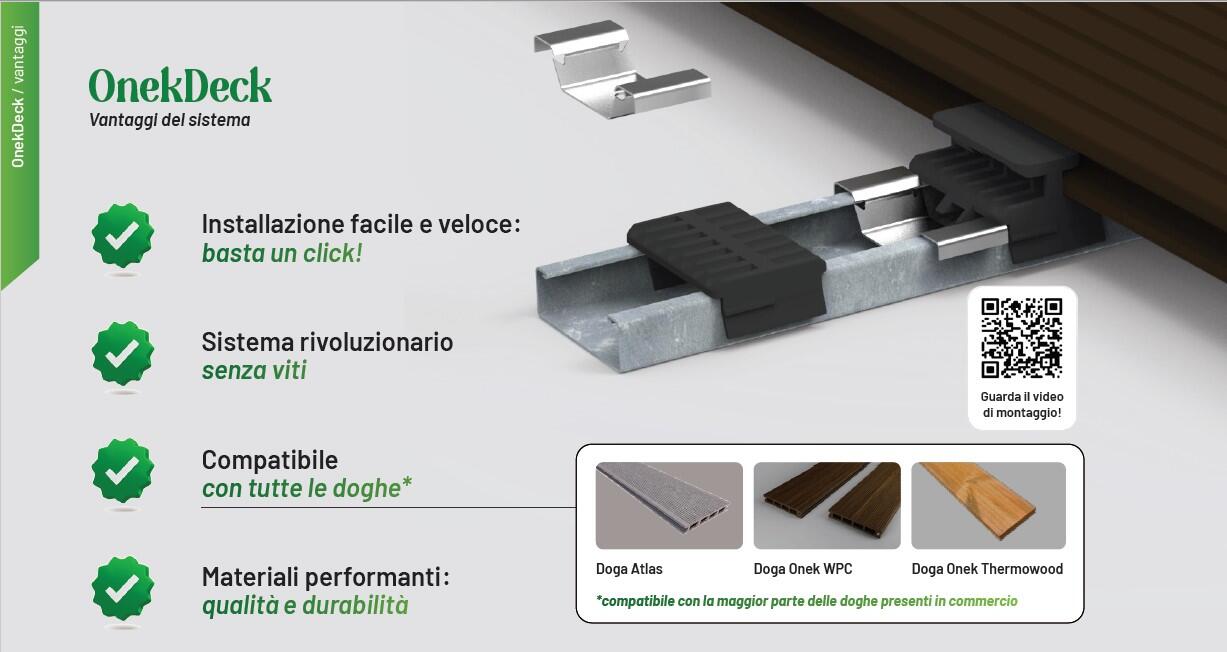 Listone con fissaggio a clip e a incastro in composito di legno e plastica (wpc) DOUBLE ONE-K DECK grigio antracite L 200 x L 14.3 cm x Sp. 23 mm - 4