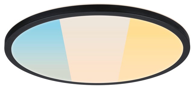 Panneau LED salle de bain Atria shine D.40 cm blanc chaud/neutre, noir PAULMANN