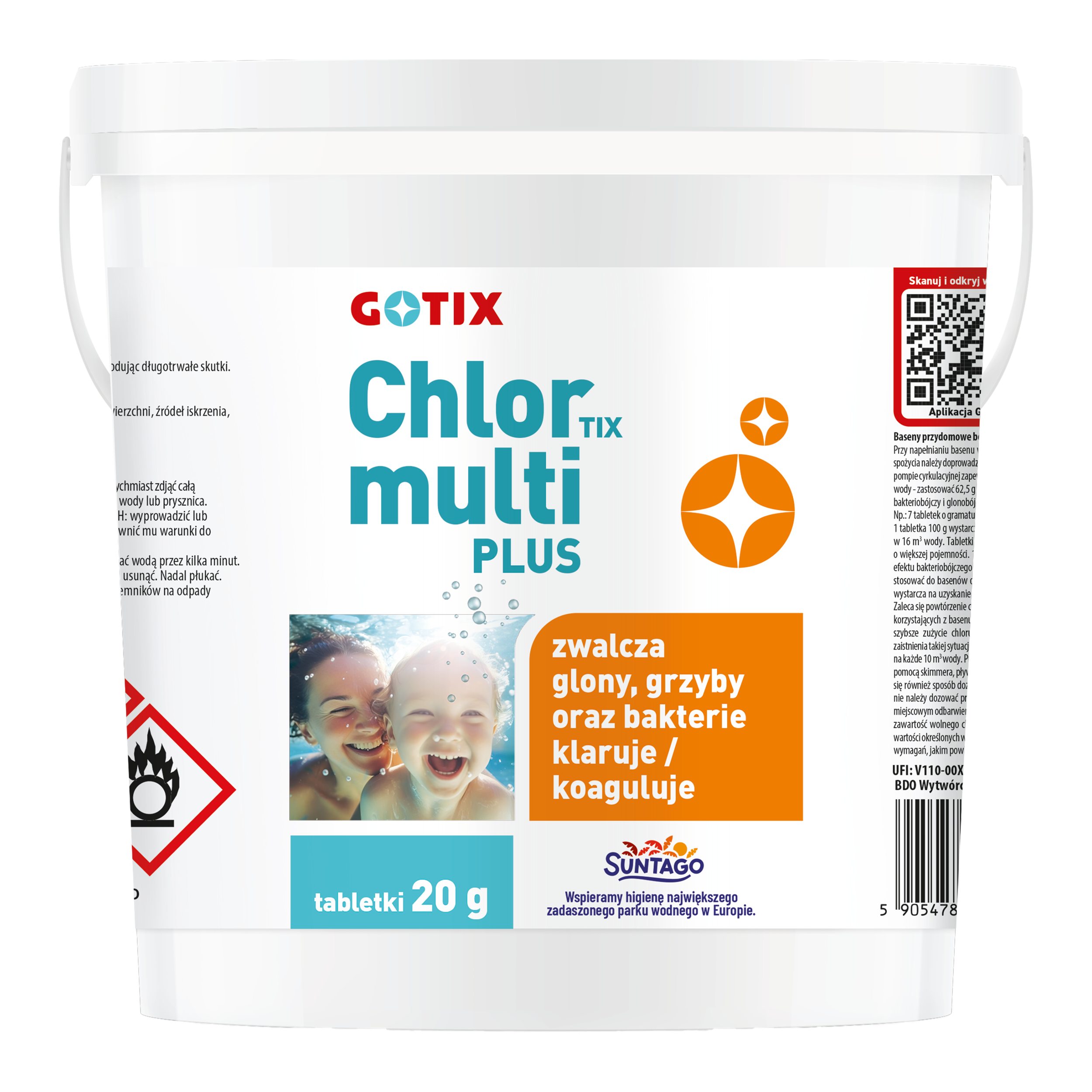 Tabletki multifunkcyjne do basenu 20g 3kg ChlorTix Multi Plus Gotix