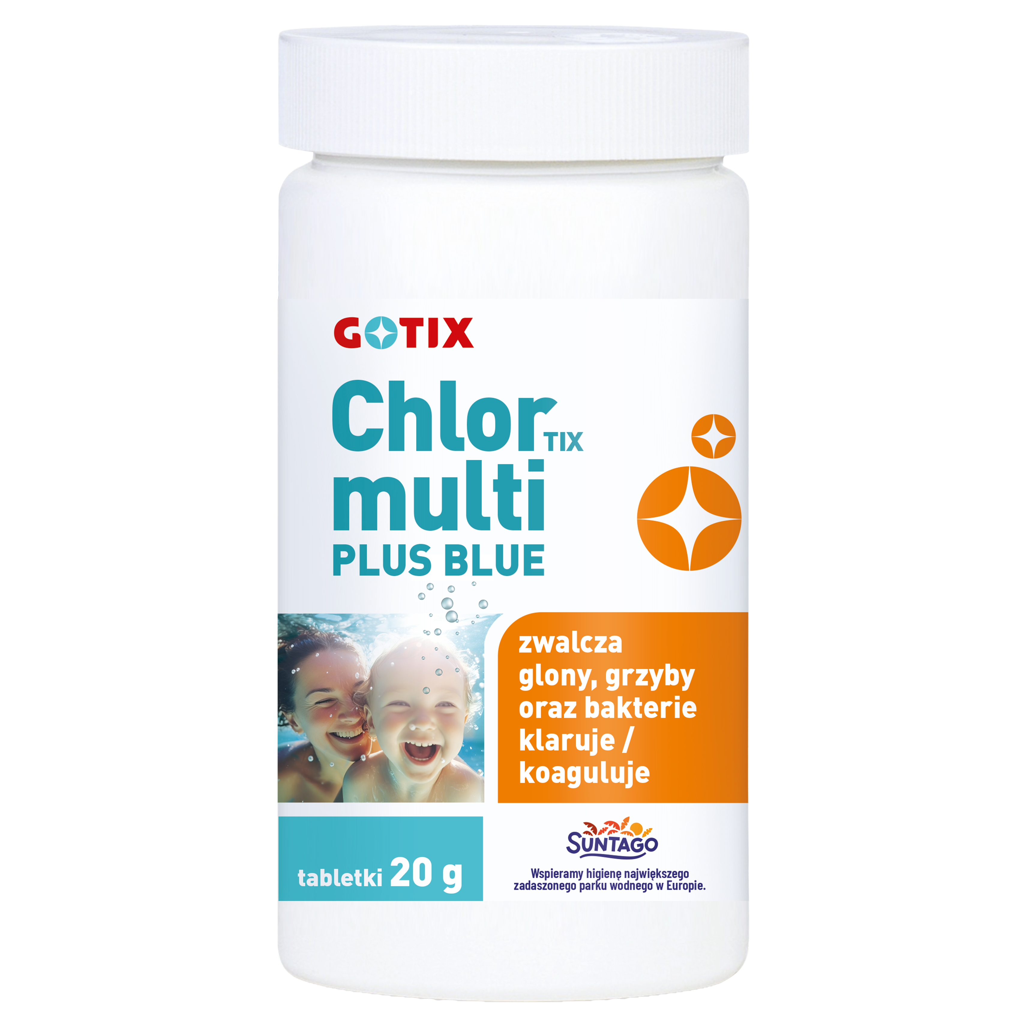 Tabletki multifunkcyjne do basenu 50 szt. 20g 1kg niebieskie ChlorTix Multi Plus