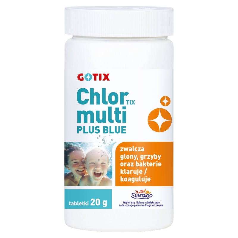 Tabletki multifunkcyjne do basenu 50 szt. 20g 1kg niebieskie ChlorTix Multi Plus