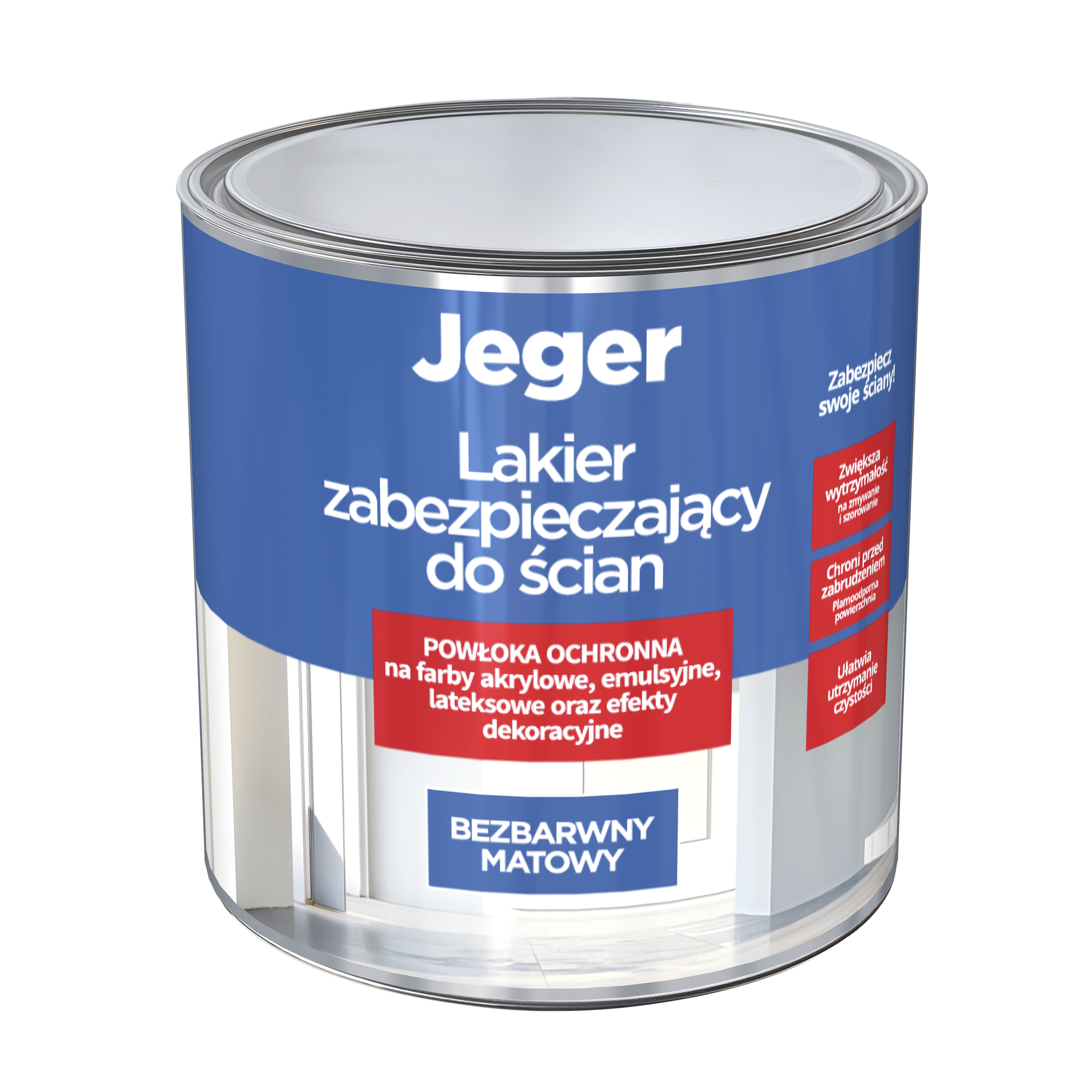 Lakier zabezpieczający do ścian bezbarwny mat 2.5 l Jeger