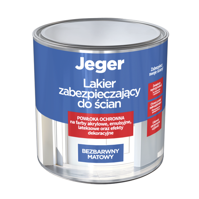 Lakier zabezpieczający do ścian bezbarwny mat 5 l Jeger
