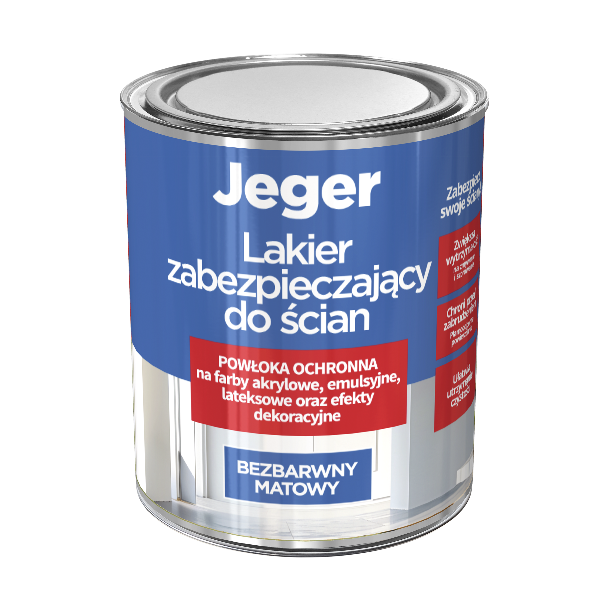 Lakier zabezpieczający do ścian bezbarwny mat 0.75 l Jeger