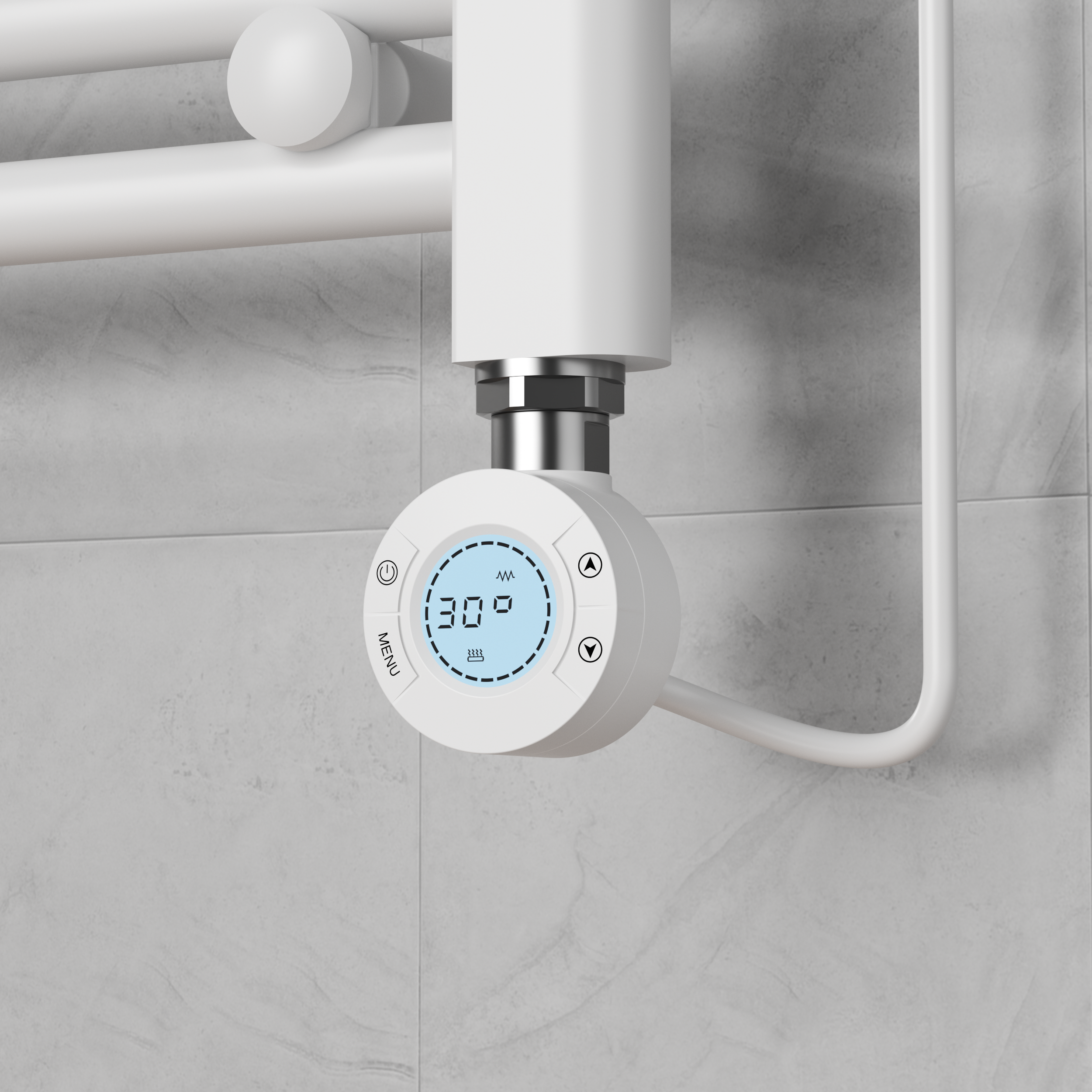 Termoarredo elettrico a secco con termostato digitale  500 W  bianco L 50 x H 120 x P 3 cm - 3