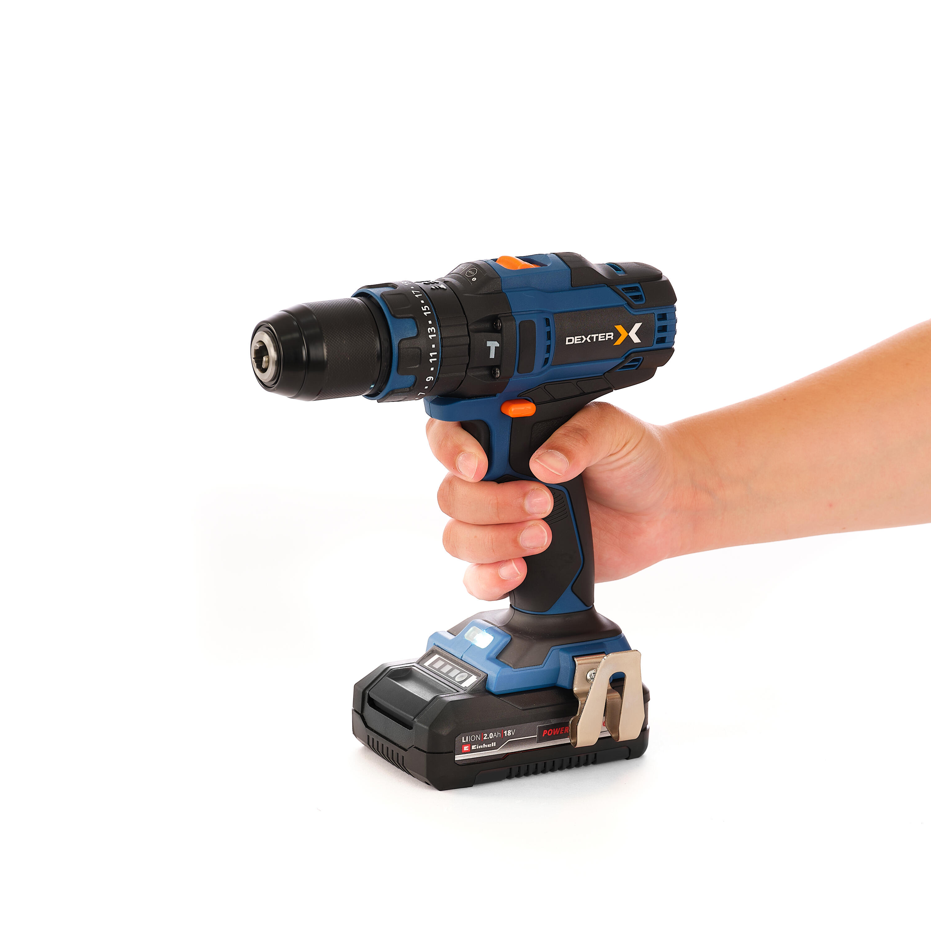 Wiertarko-wkrętarka udarowa akumulatorowa LI 18V 44NM Power X-Change +akumulator 2.5 AH, ładowarka DEXTER - 7