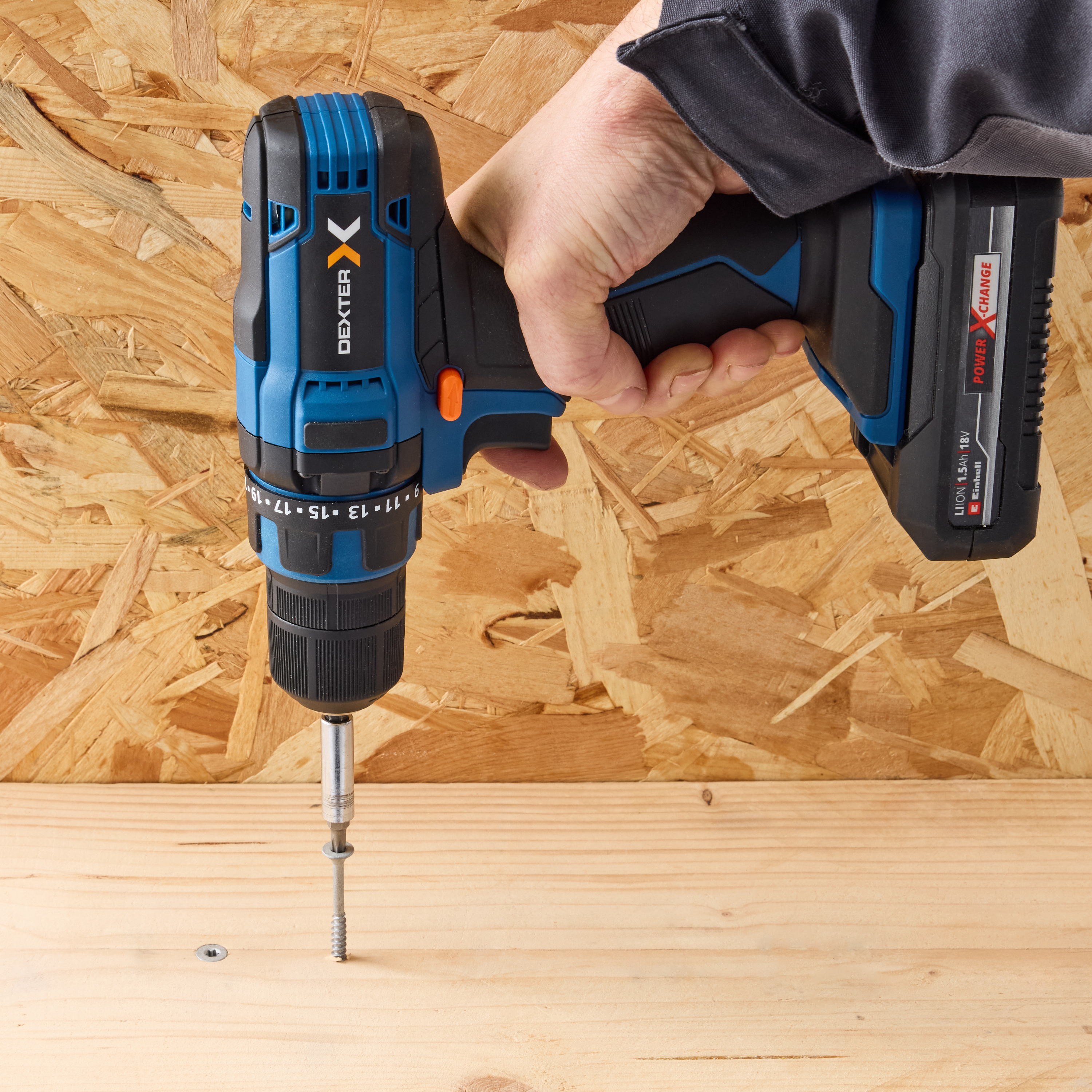 Aparafusadora sem fio 18V bateria 1,5Ah e carregador Dexter - 4