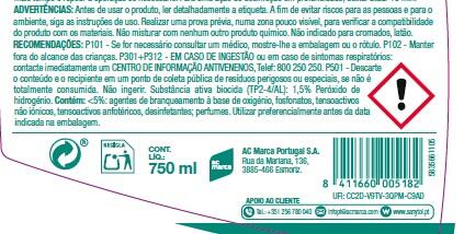 Desinfetante multiusos 750 ml Sanytol Profissional - 2
