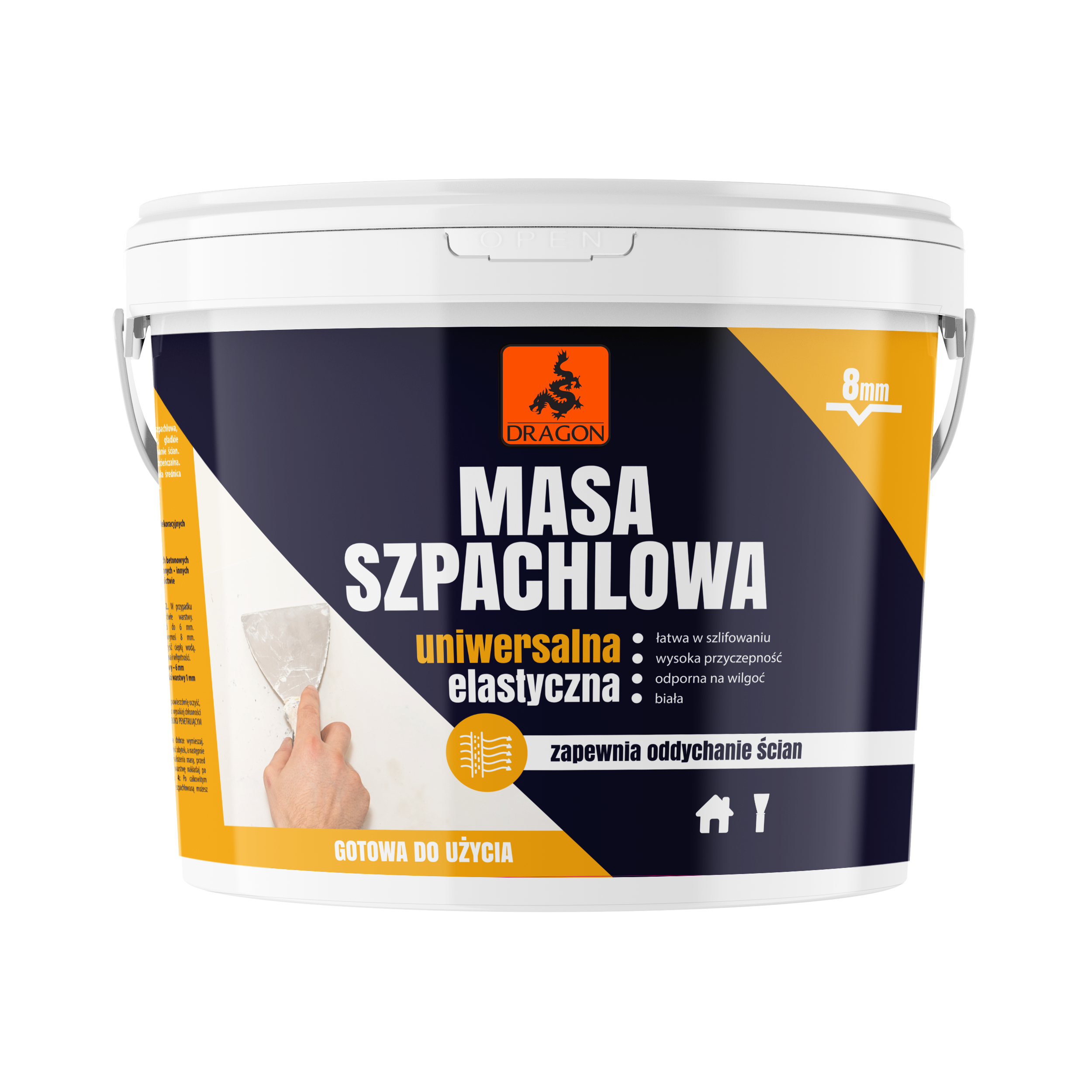 Masa szpachlowa uniwersalna elastyczna 5 kg Dragon