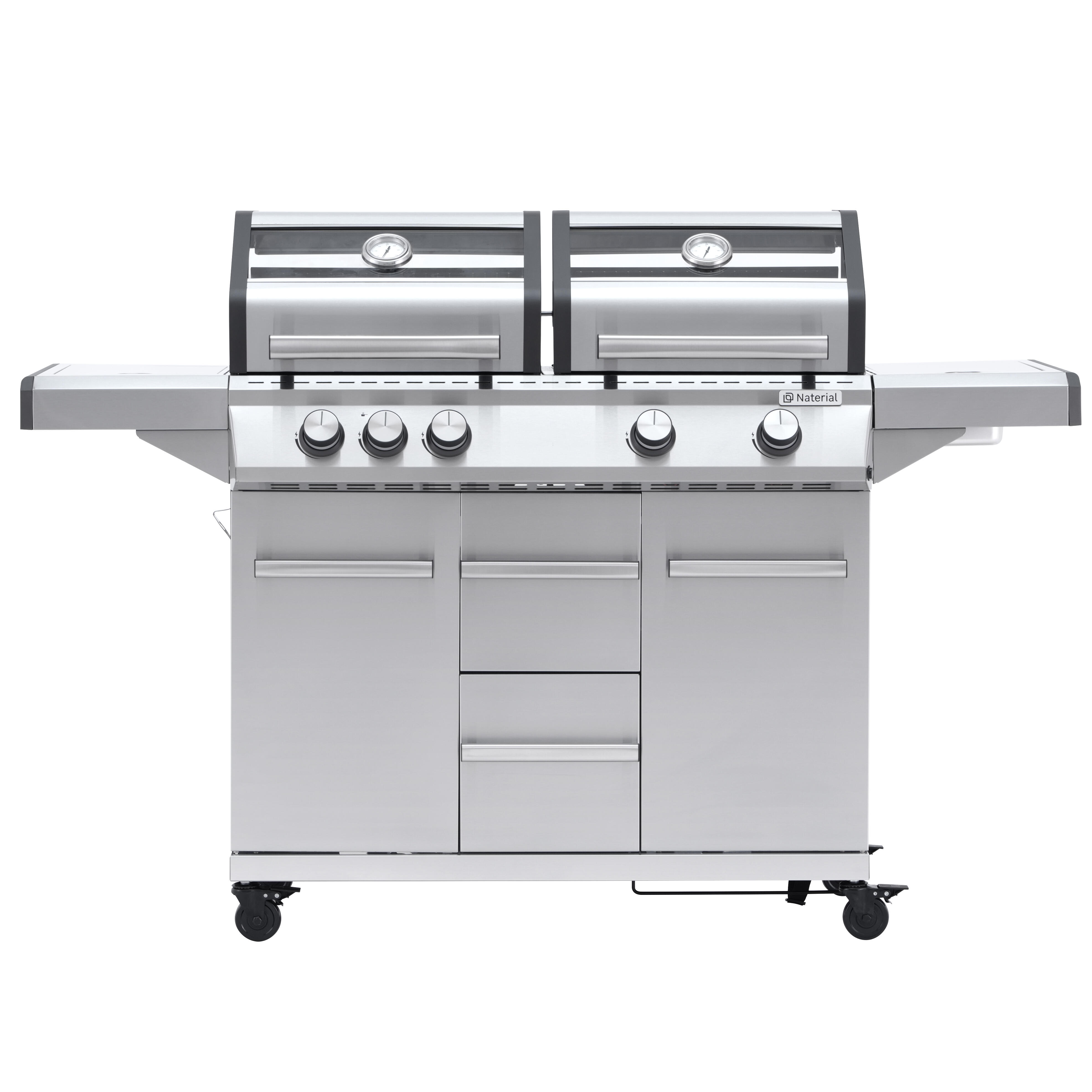 Grill gazowy Hudson II 4+1 palniki 17 KW srebrny Naterial